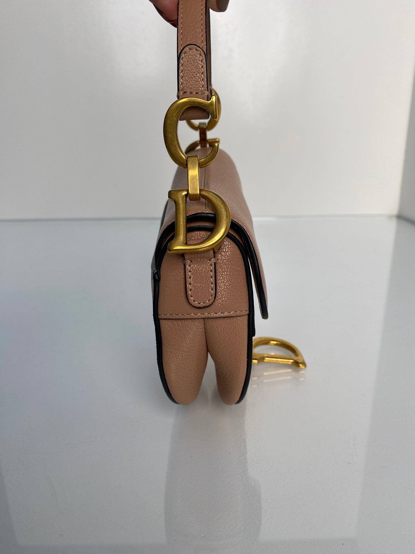 Christian Dior Nude Mini Saddle Bag GHW