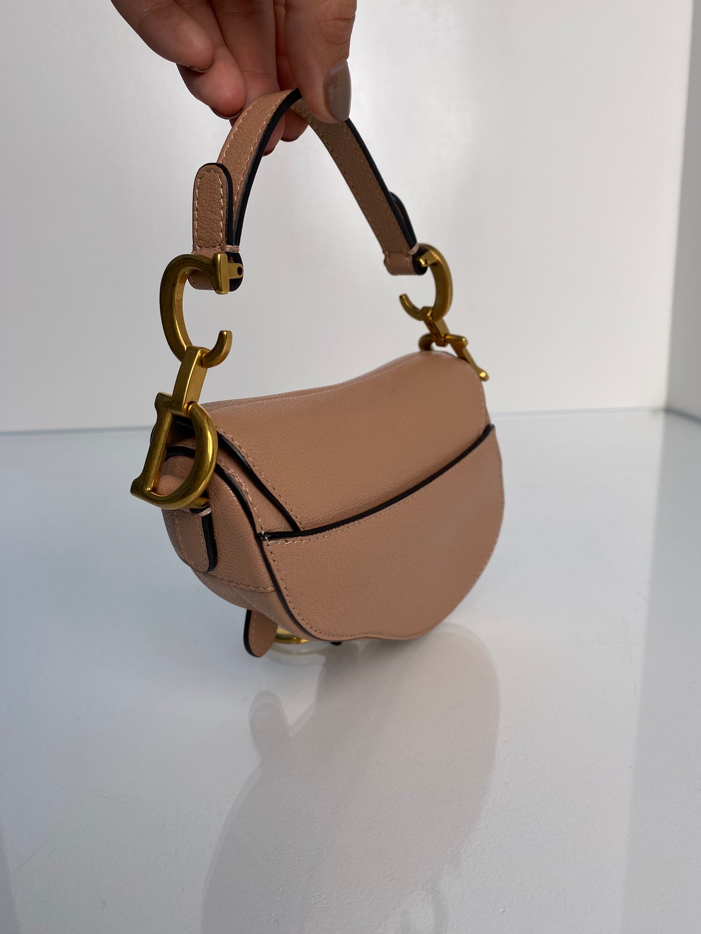 Christian Dior Nude Mini Saddle Bag GHW