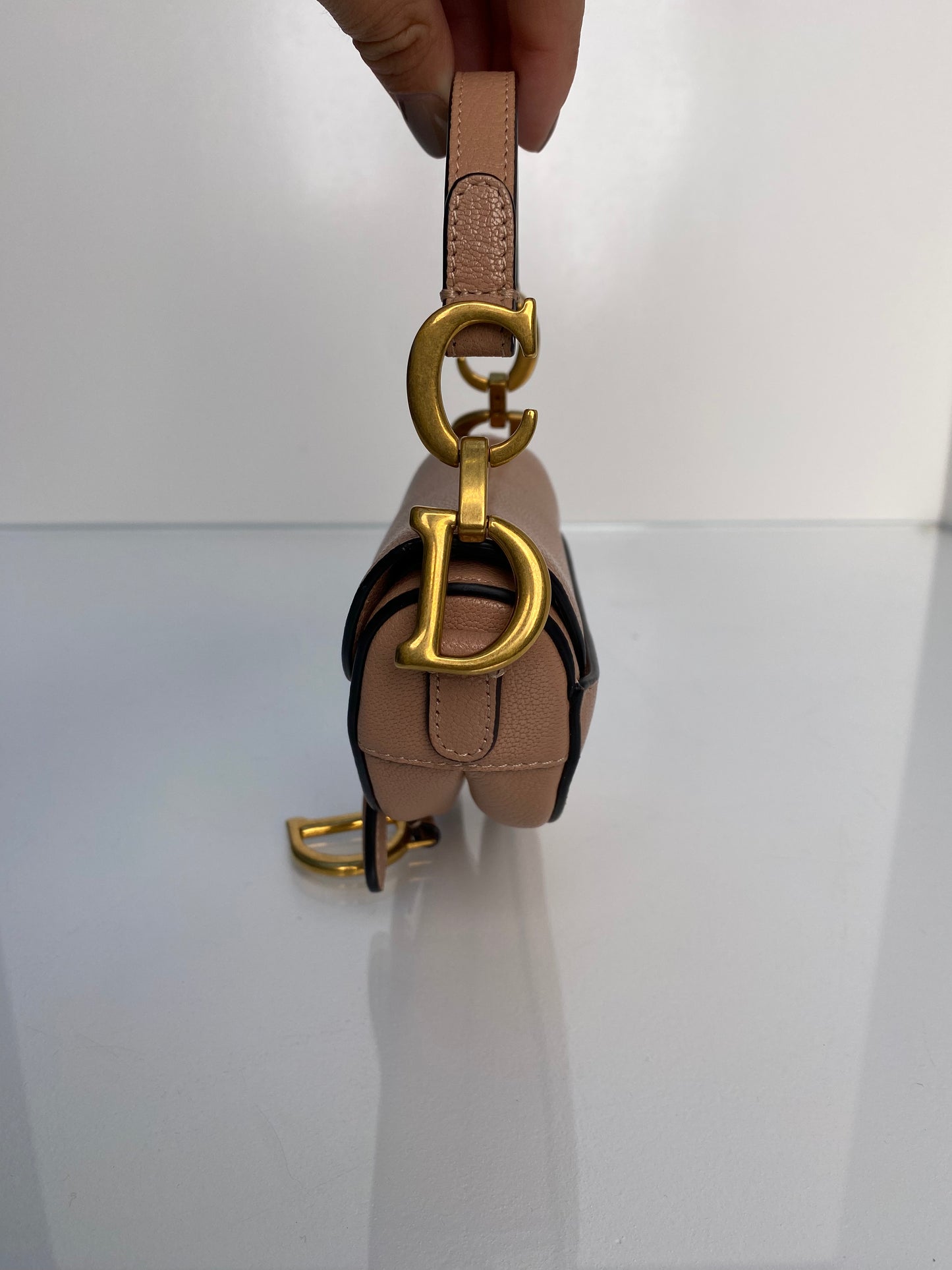 Christian Dior Nude Mini Saddle Bag GHW