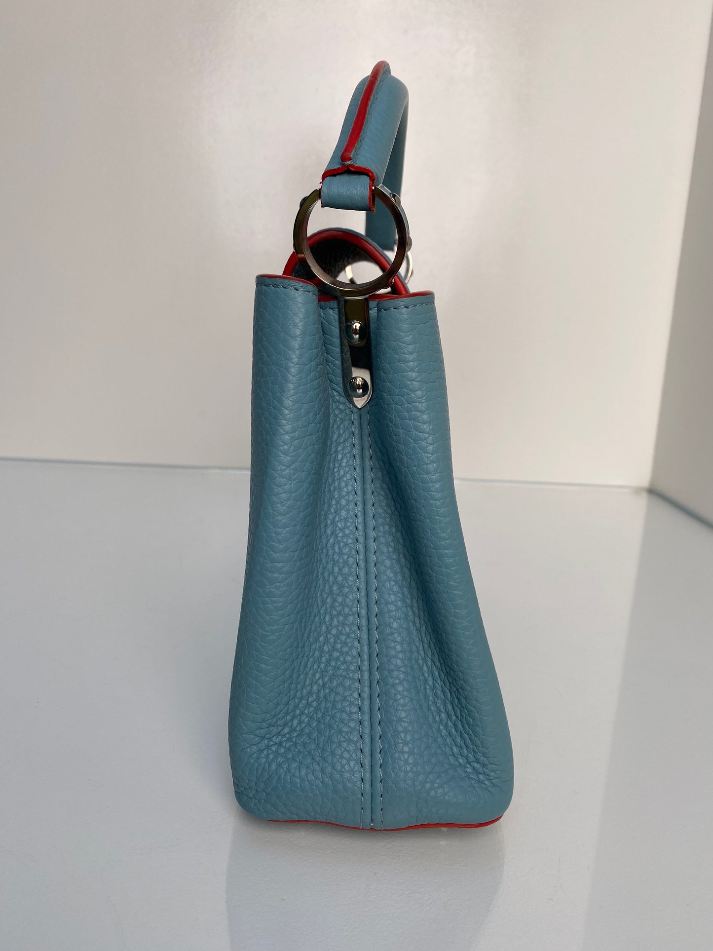 Louis Vuitton Blue & Coral Capucine MM Bag SHW