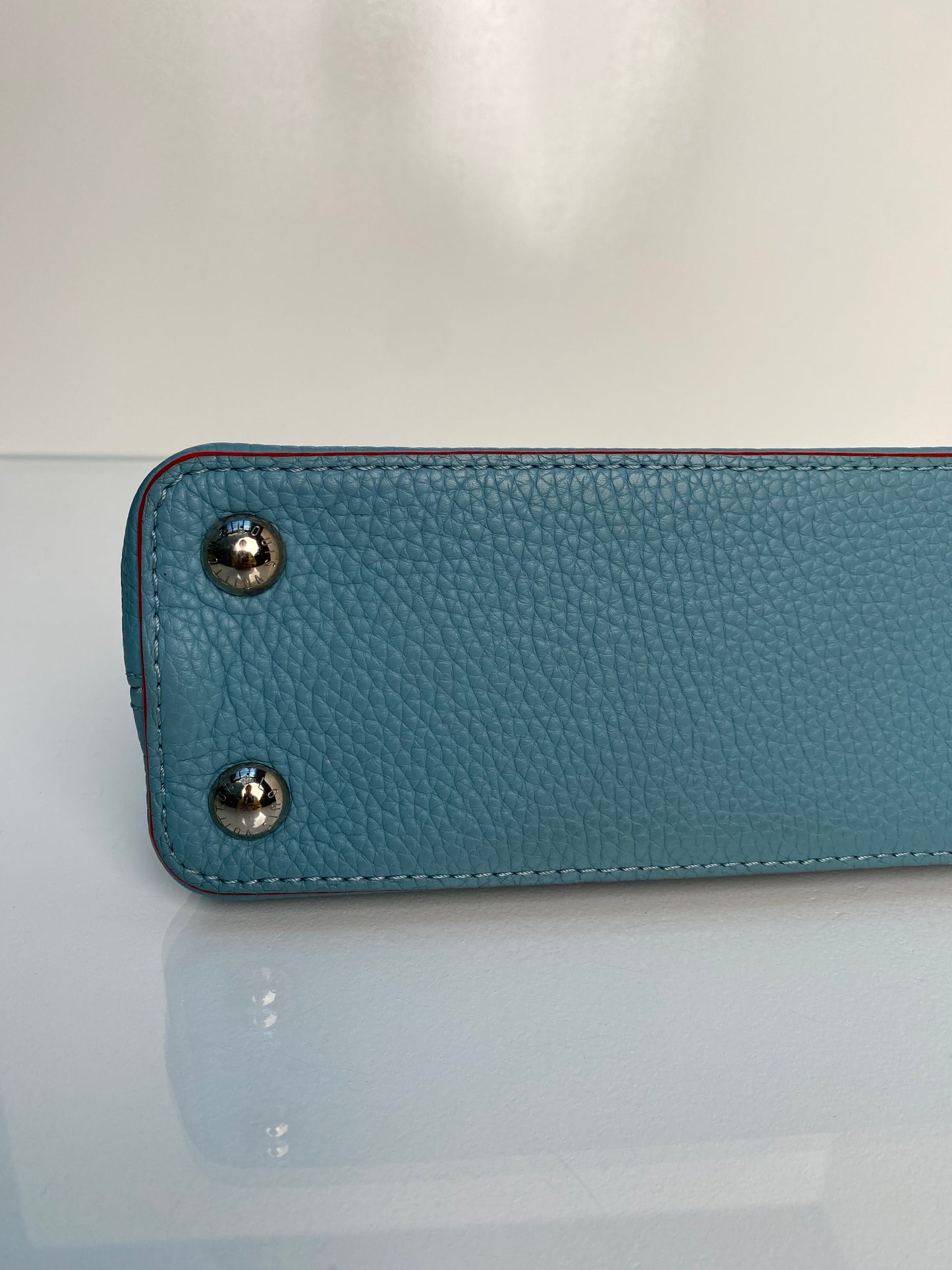 Louis Vuitton Blue & Coral Capucine MM Bag SHW