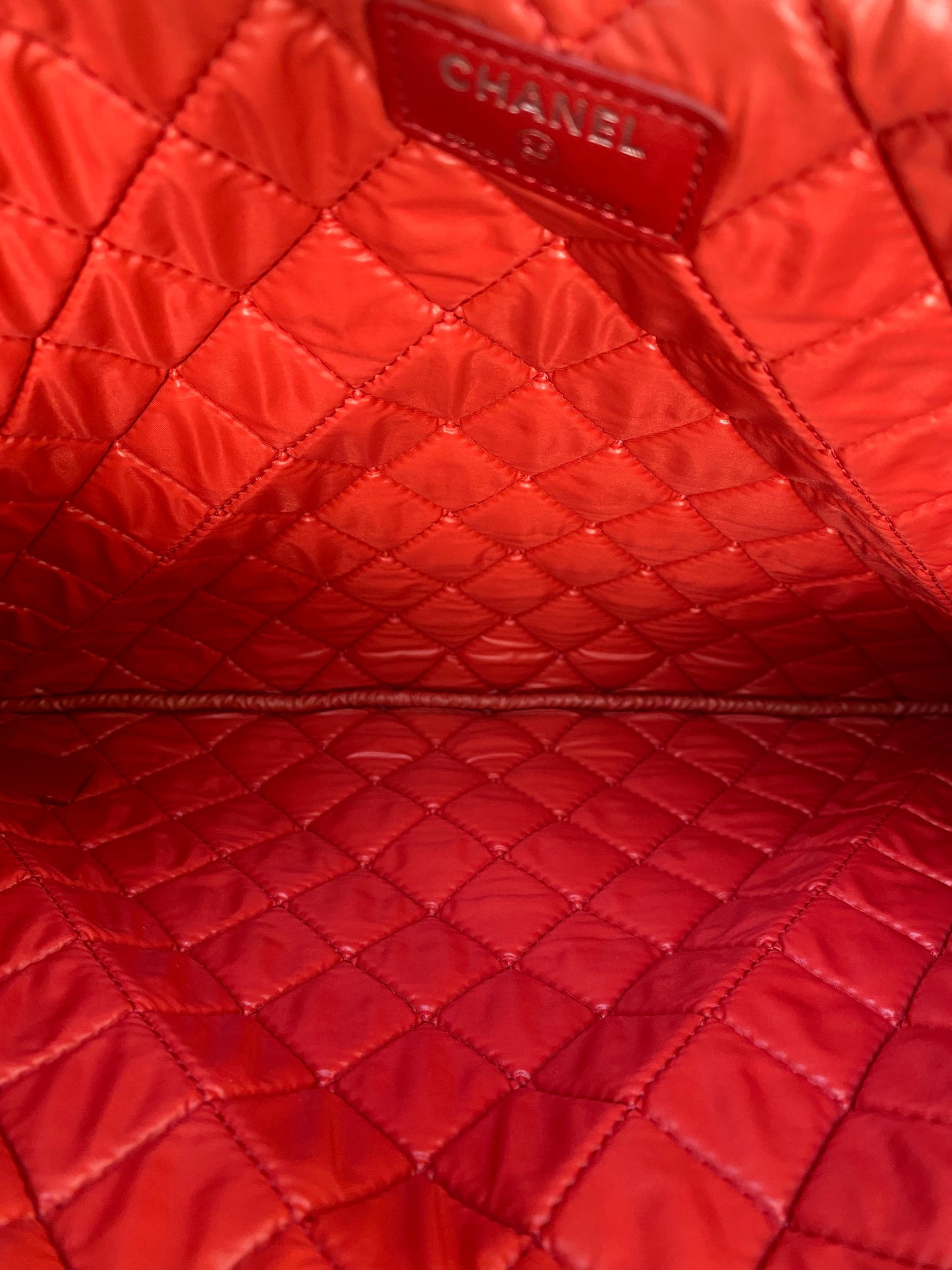 Chanel Red Quilted Lambskin O Case Clutch RHDW