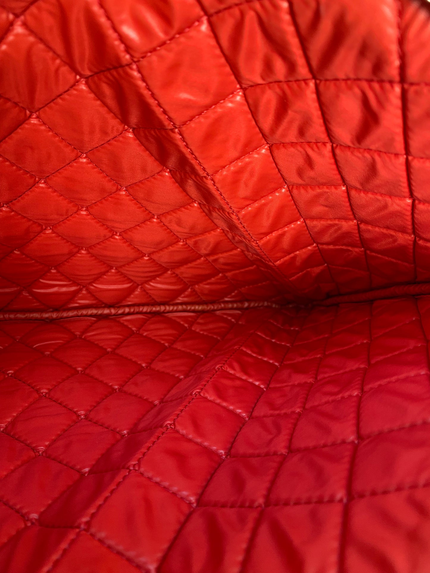Chanel Red Quilted Lambskin O Case Clutch RHDW