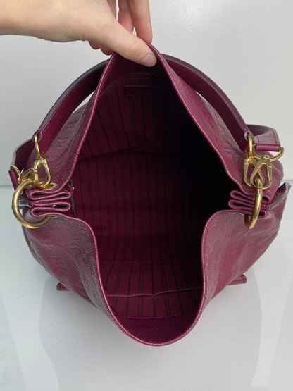 Louis Vuitton Magenta Empreinte Hobo Metis Bag GHW