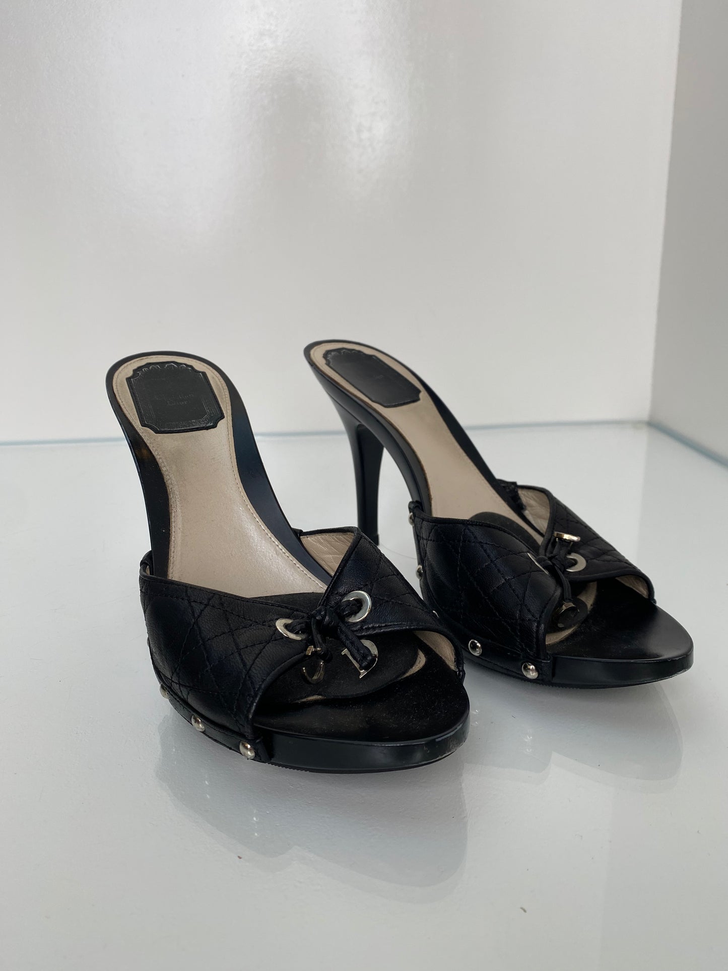Dior Vintage Black Cannage Heels, 39