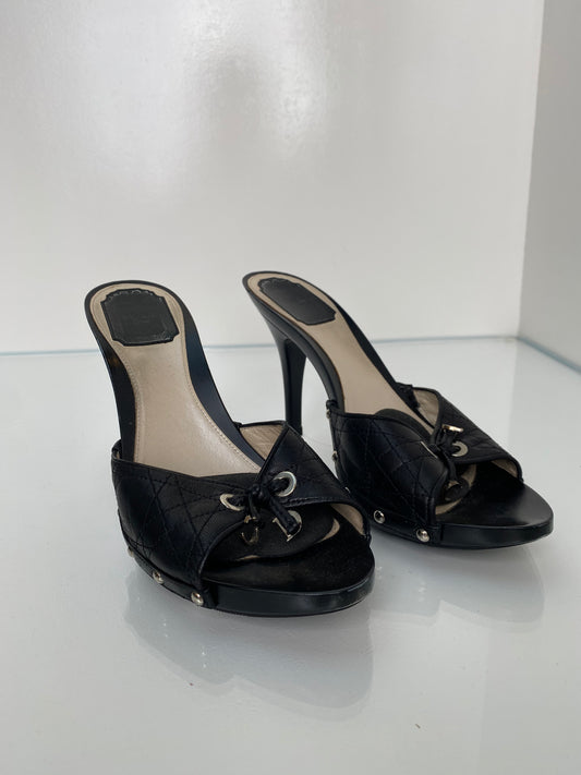 Dior Vintage Black Cannage Heels, 39