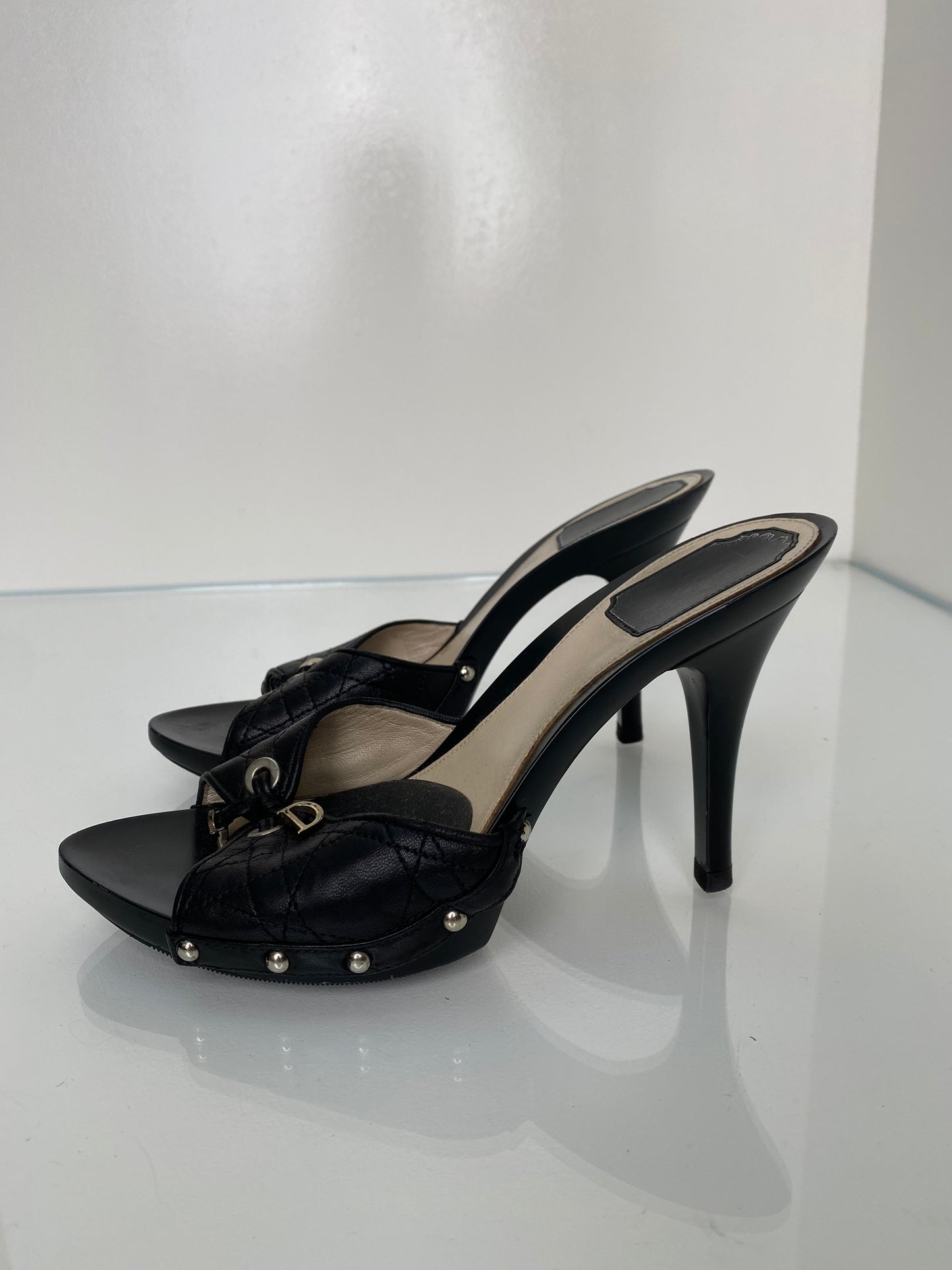 Dior Vintage Black Cannage Heels, 39