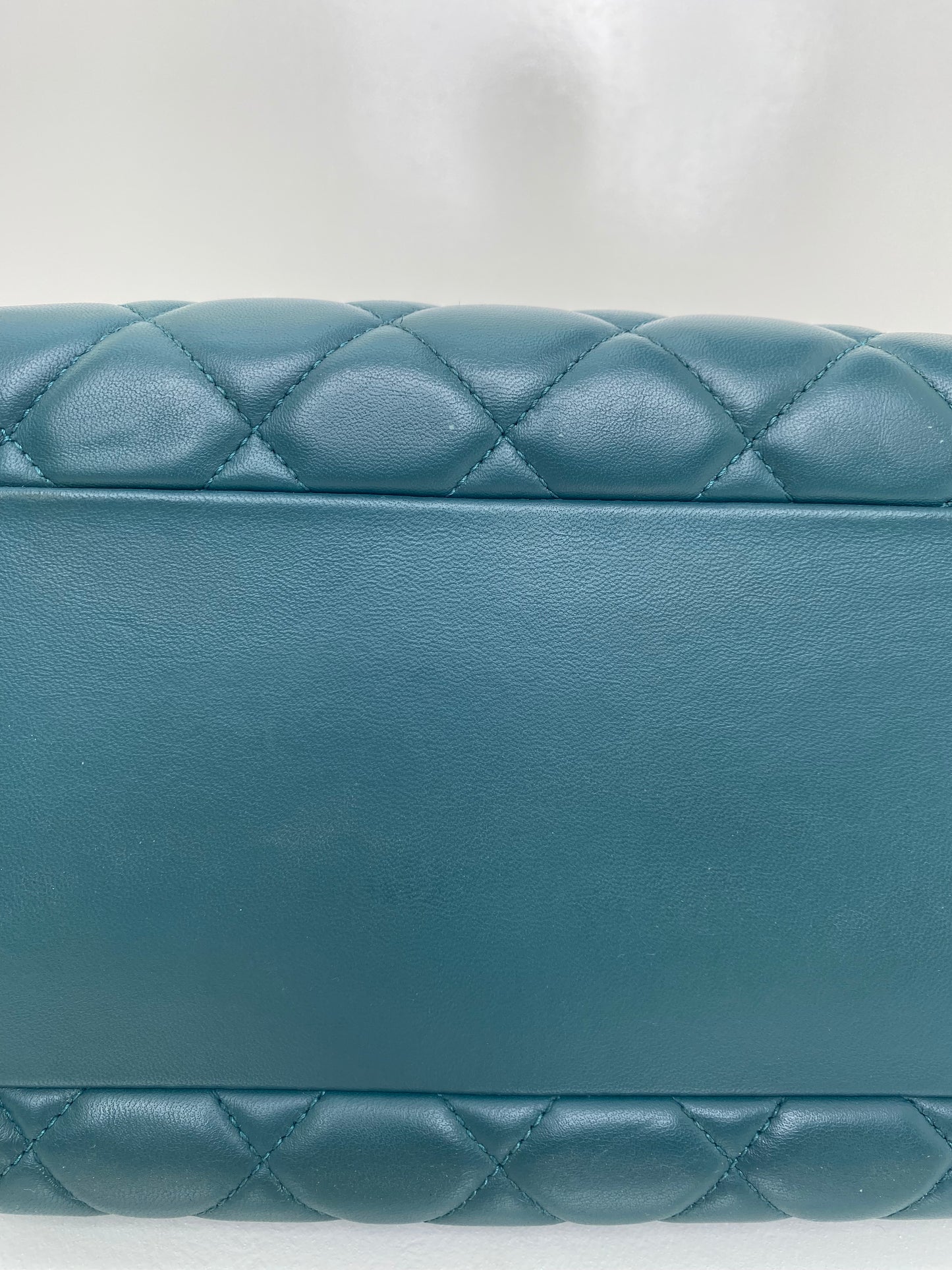 Chanel Teal Lambskin Medium Bowling Trendy Bag GHW #20