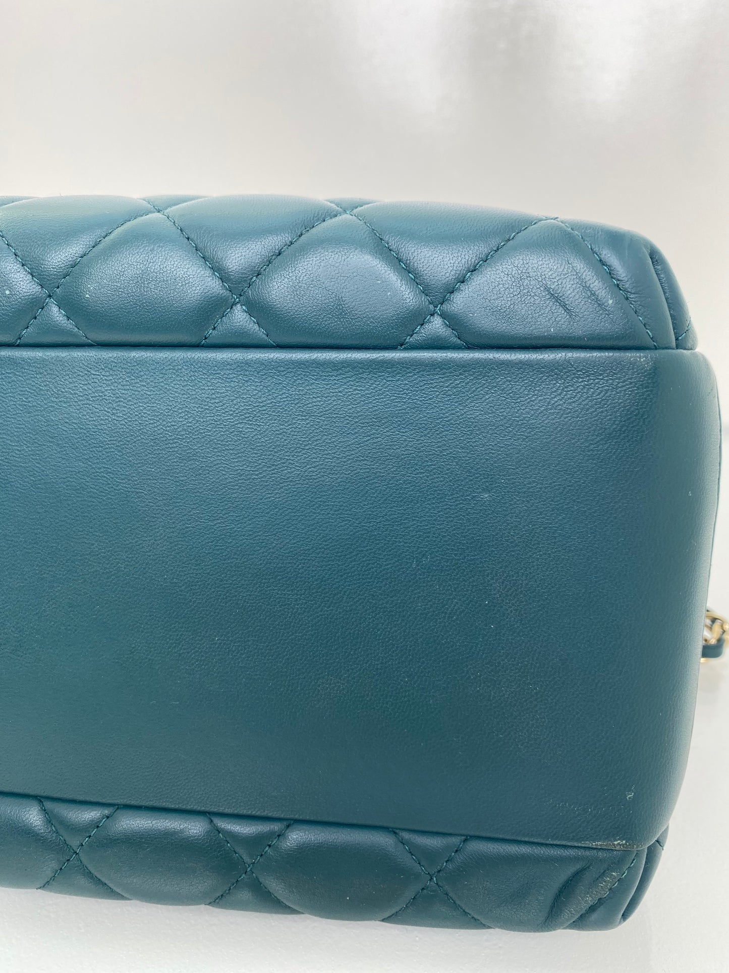 Chanel Teal Lambskin Medium Bowling Trendy Bag GHW #20