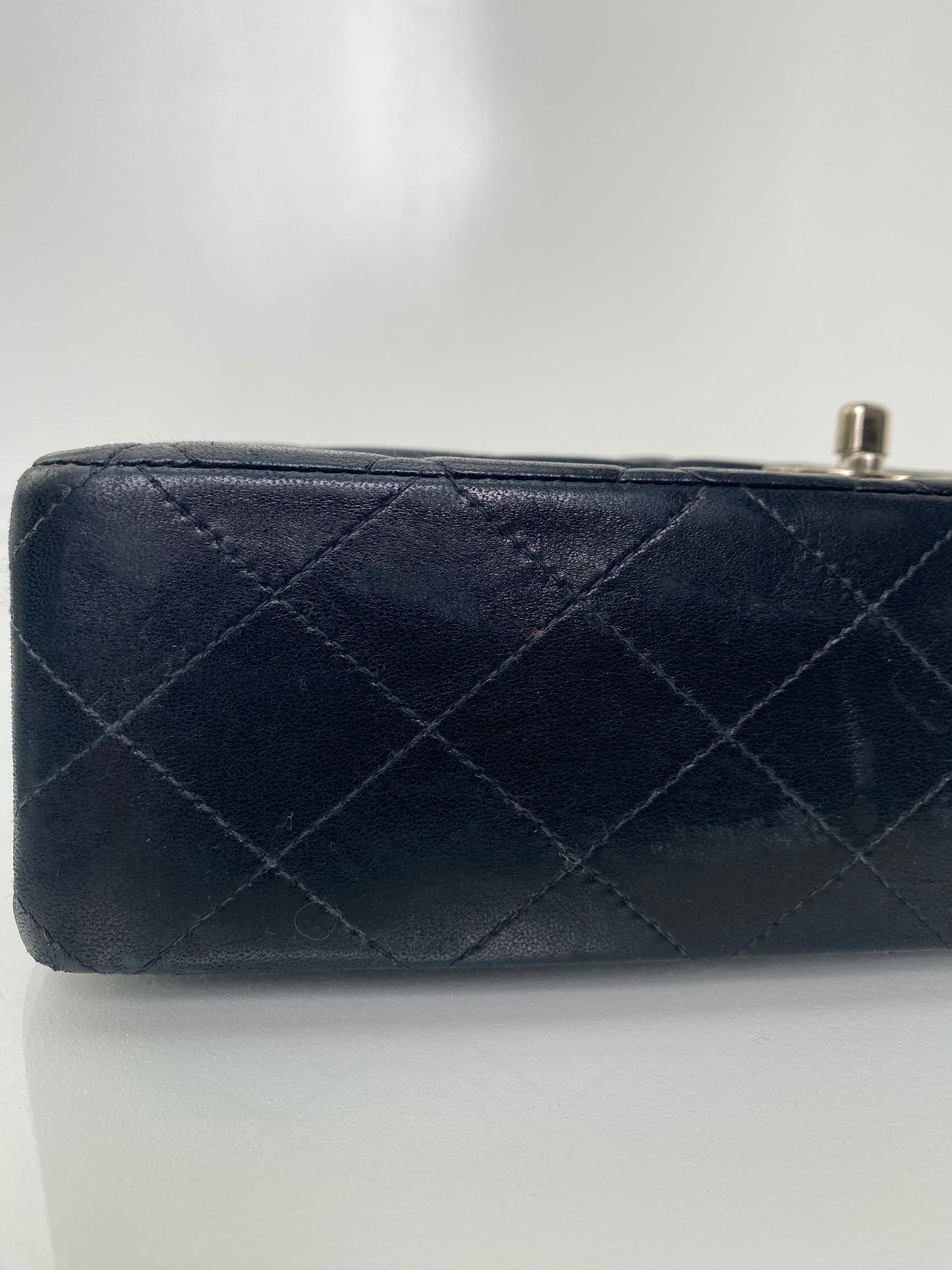 Chanel Medium Black Lambskin Double Flap SHW