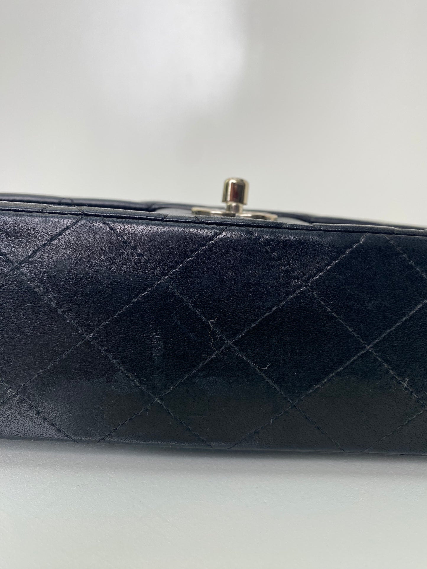 Chanel Medium Black Lambskin Double Flap SHW