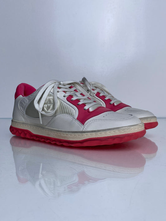 Gucci White & Pink GG Logo Sneakers, 39