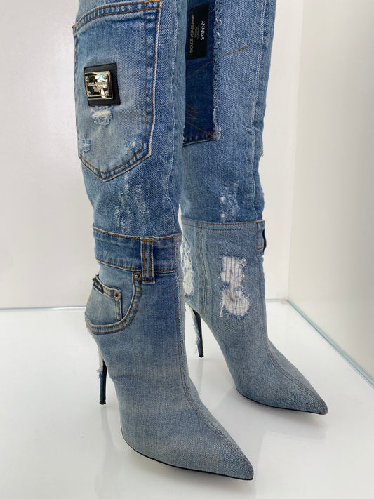 Dolce & Gabbana Denim Boots, 39