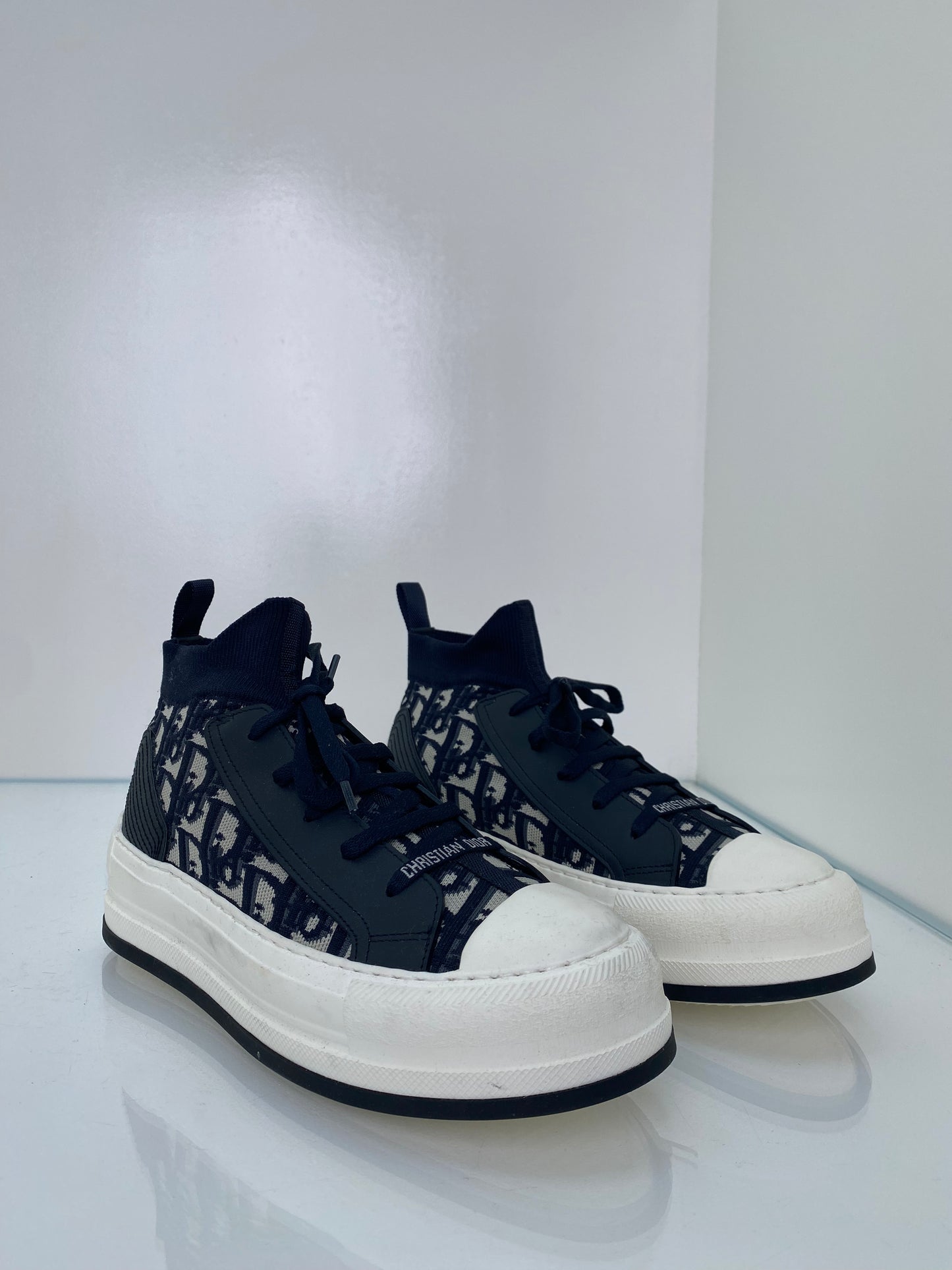 Dior Navy & White Walk'n'Dior Platform Sneaker, 38.5