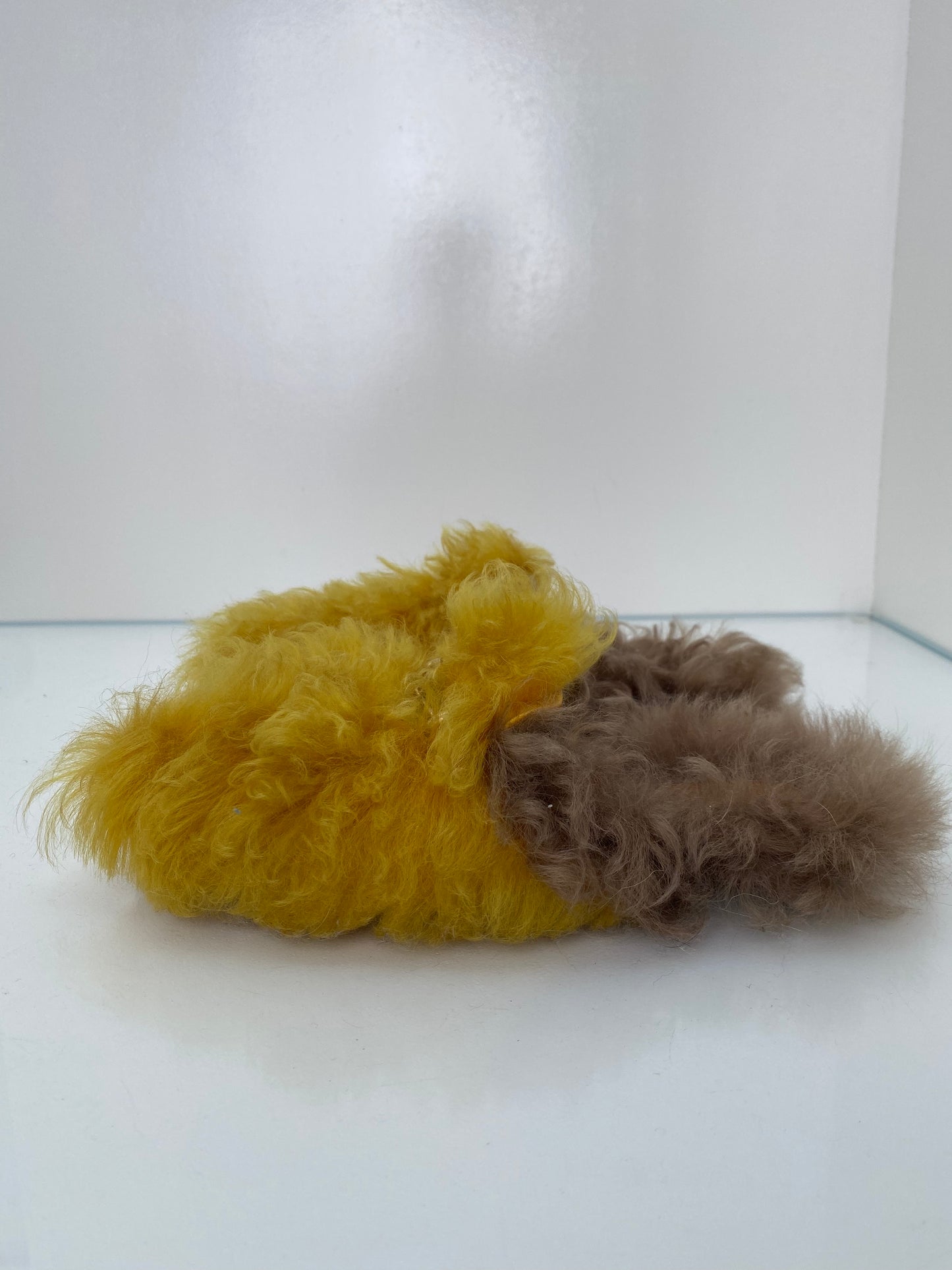Gucci GG Yellow Shearling Princetown Mules, 38