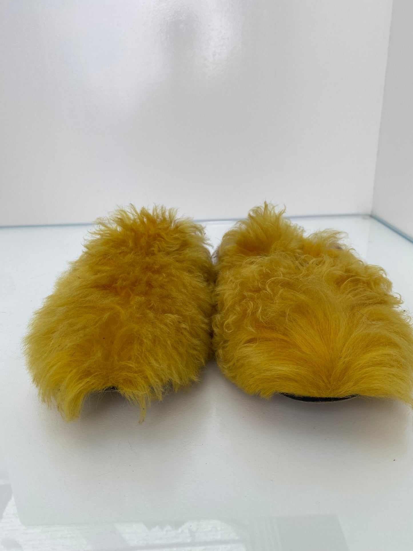 Gucci GG Yellow Shearling Princetown Mules, 38