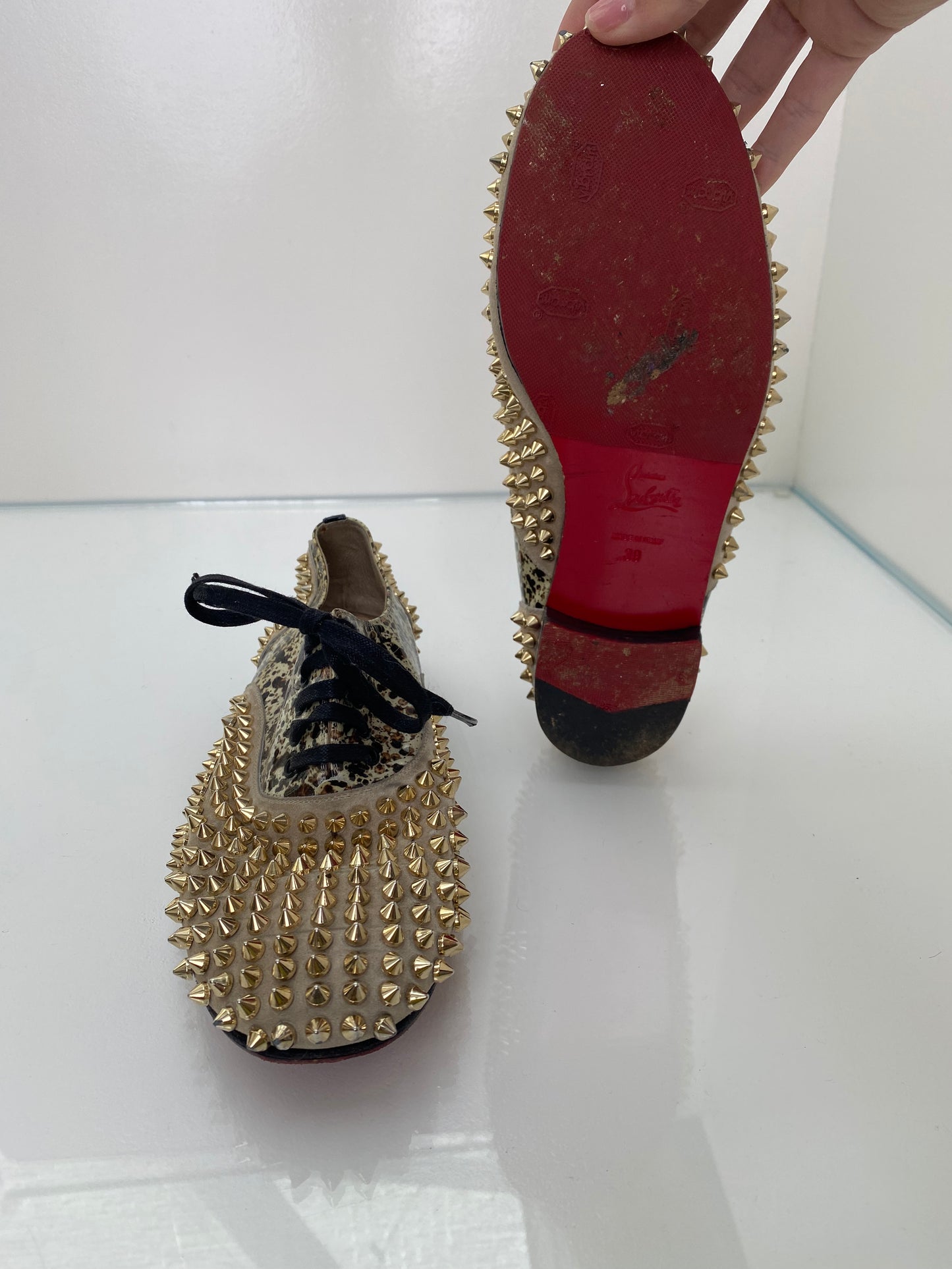 Christian Louboutin Gold Spike Oxford, 39