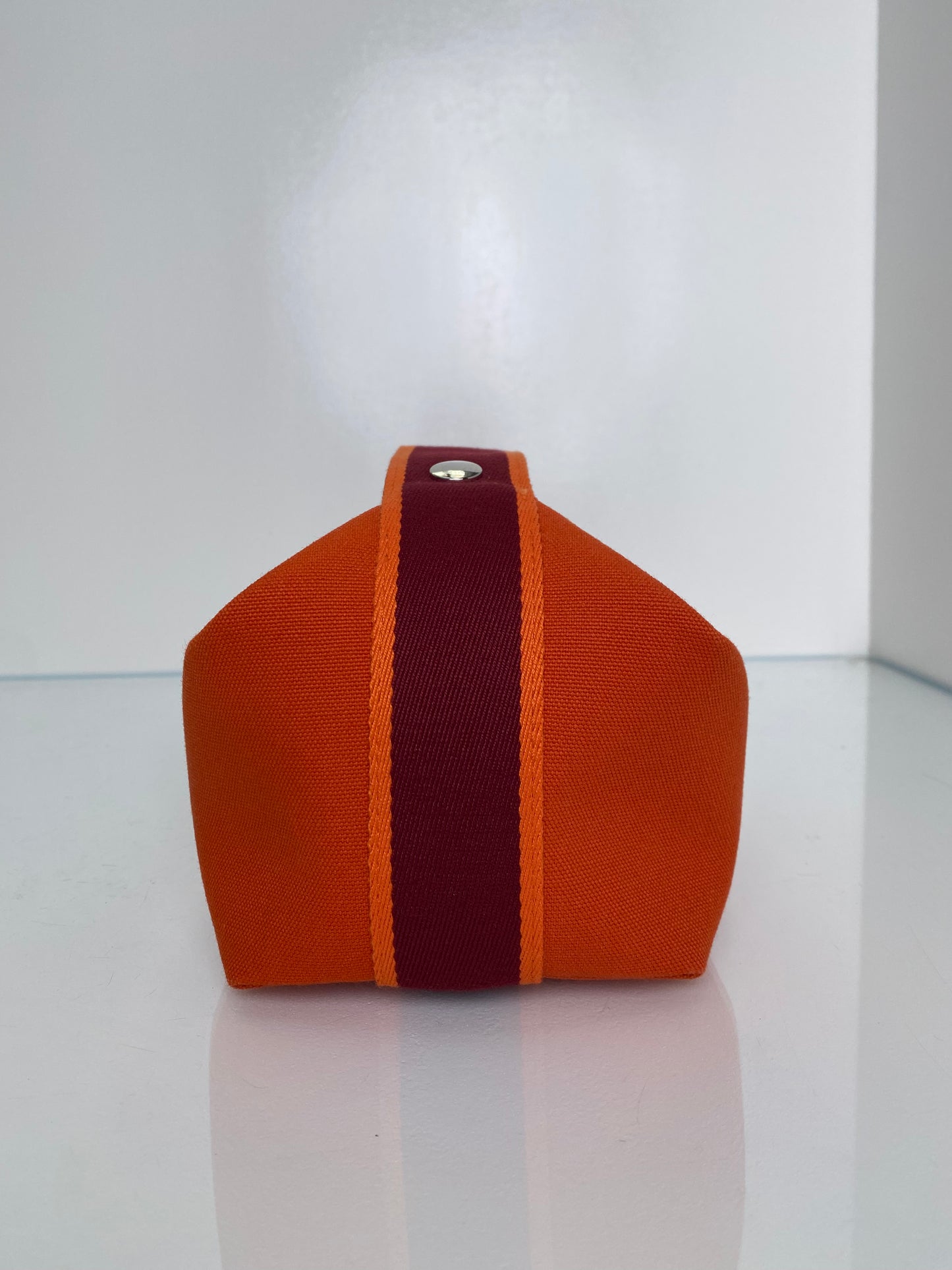 Hermes Bride A Brac PM Orange & Burgundy Toile Bag