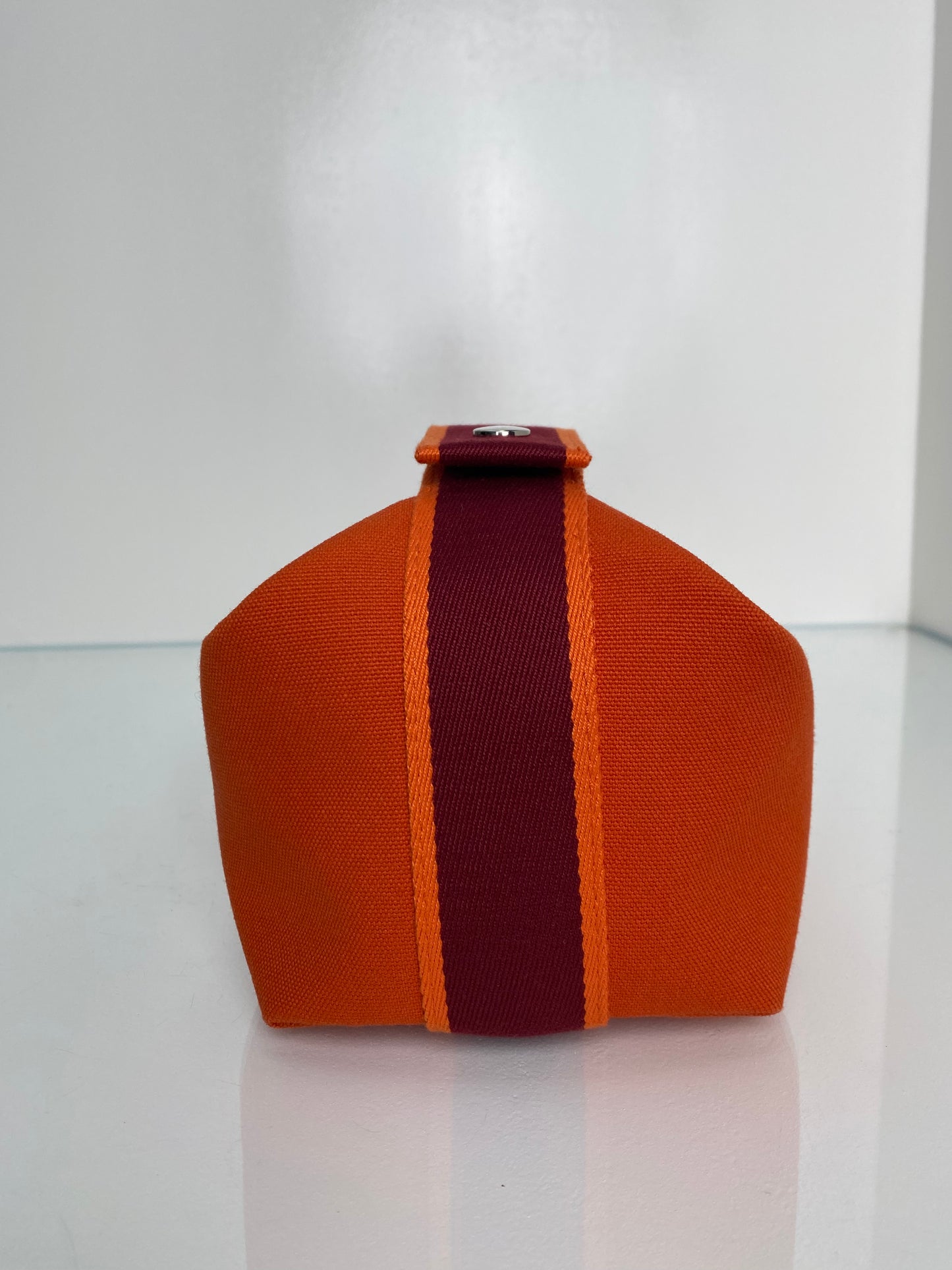Hermes Bride A Brac PM Orange & Burgundy Toile Bag