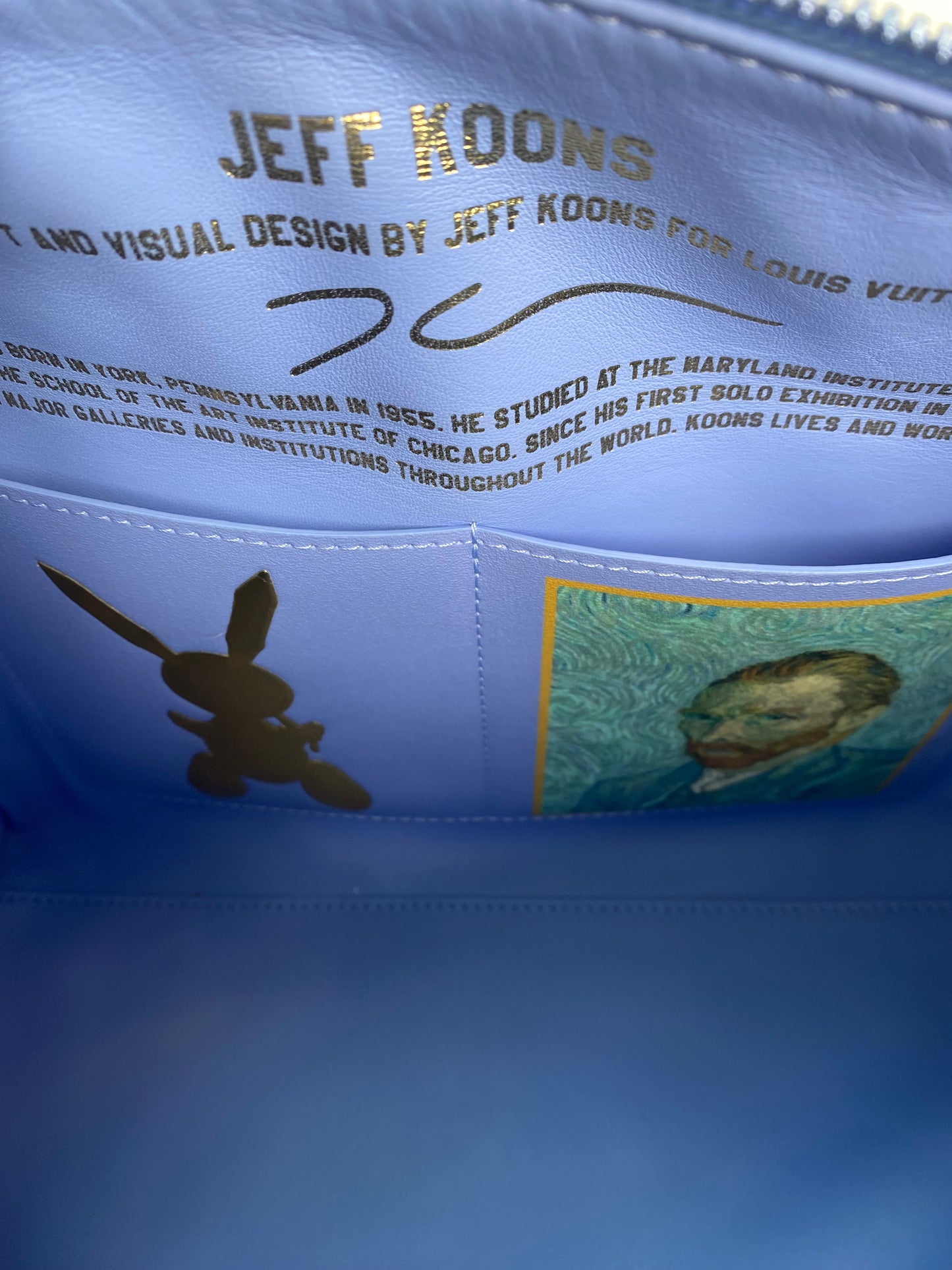 Louis Vuitton x Jeff Koons Blue & Yellow Van Gogh Speedy 30 Bag GHW & Blue HW