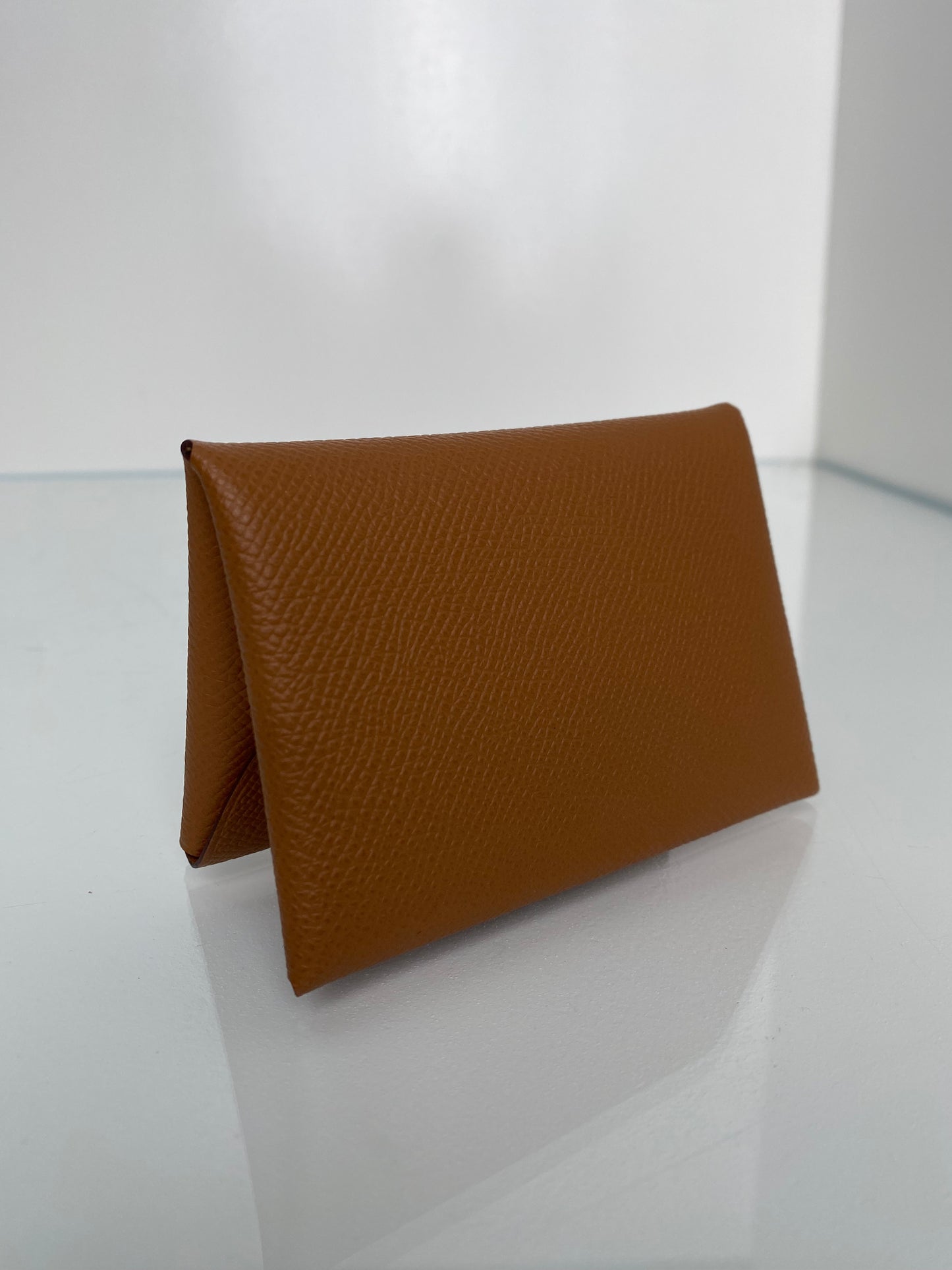Hermes Gold Calvi Duo Compact Card Holder