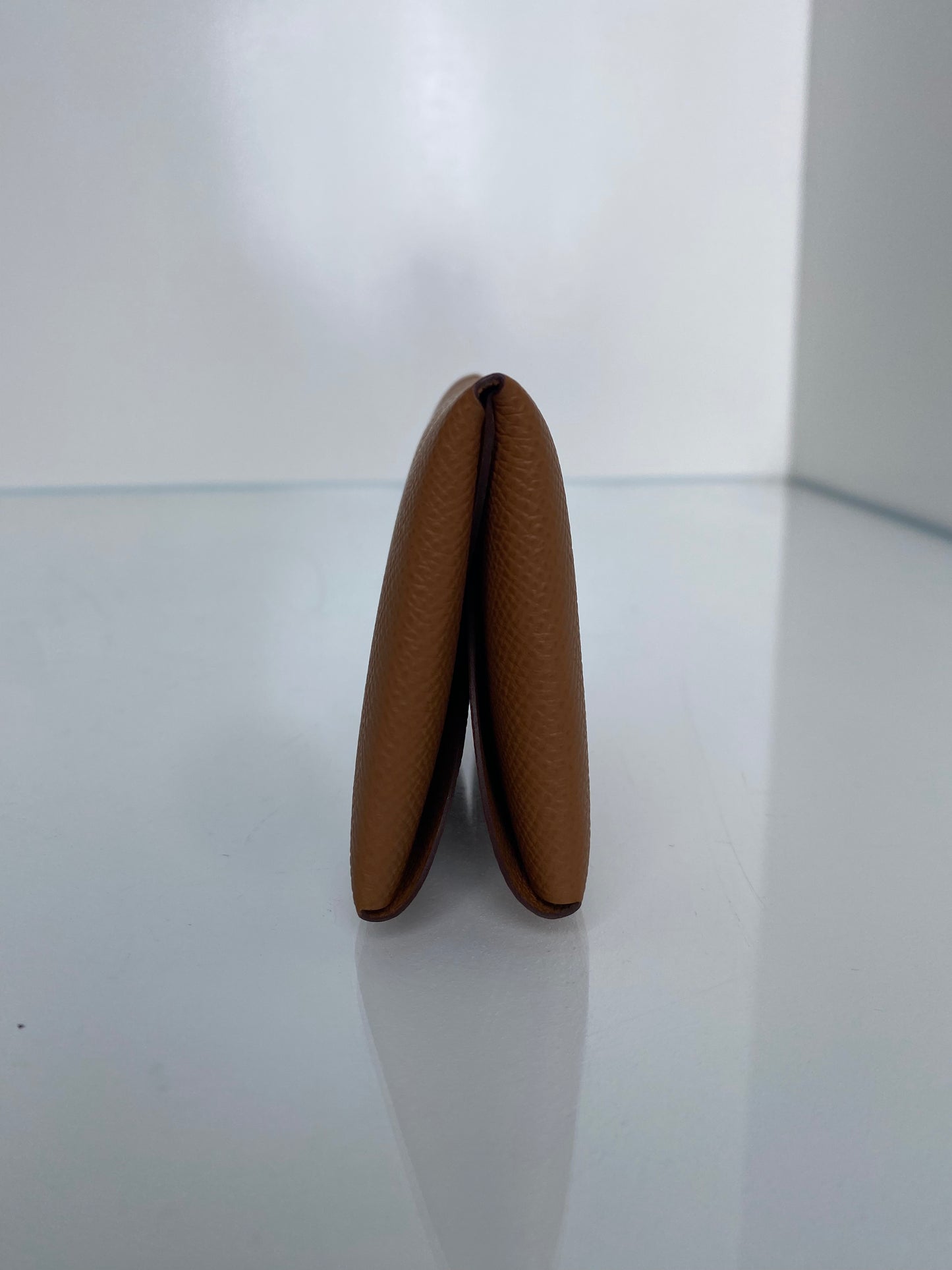 Hermes Gold Calvi Duo Compact Card Holder