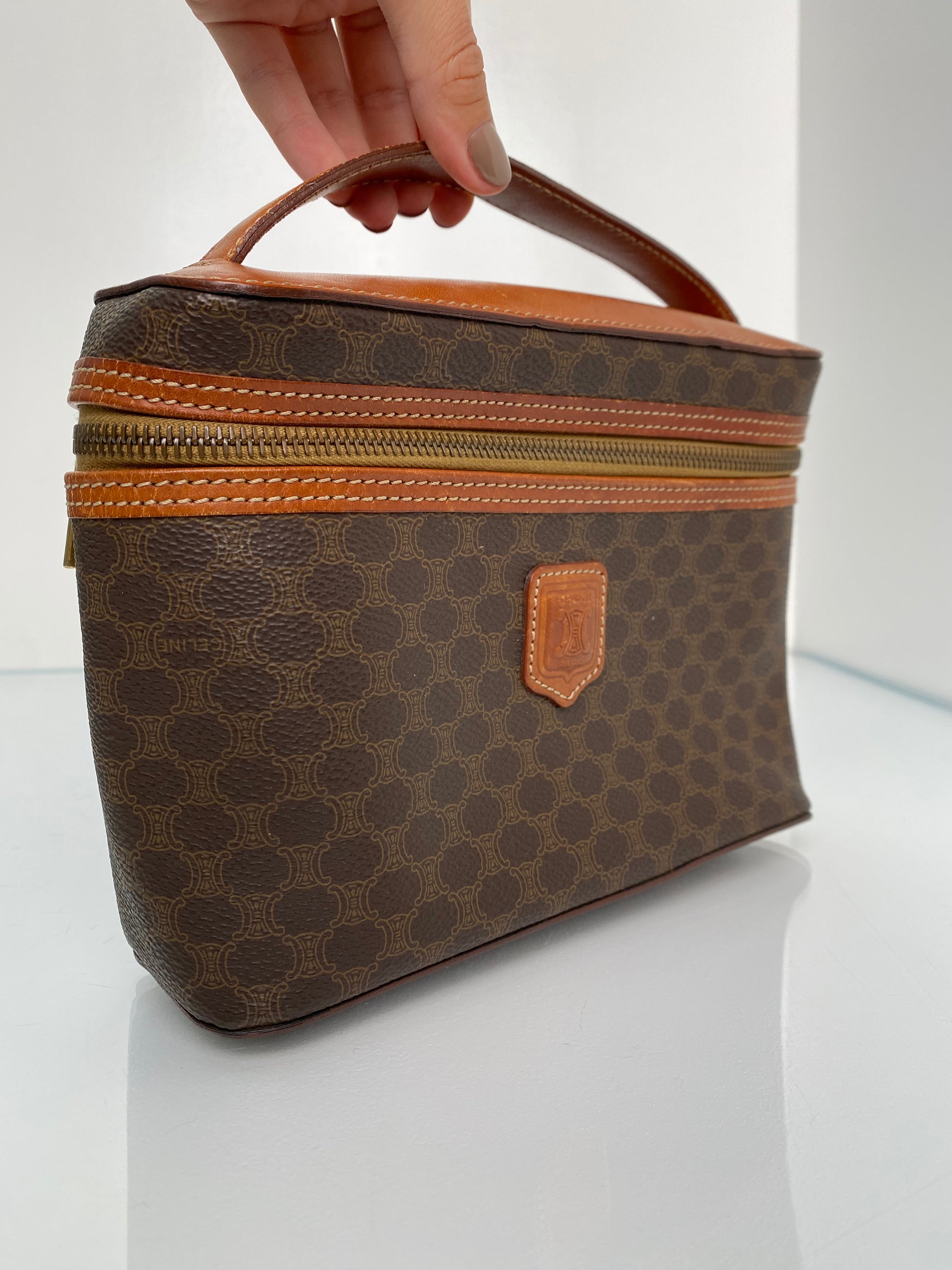 Celine Vintage Macadam Tophandle Vanity Bag GHW