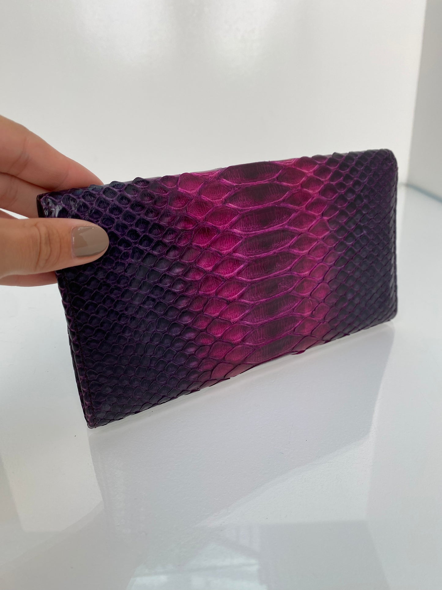 Ferragamo Pink & Purple Python Wallet