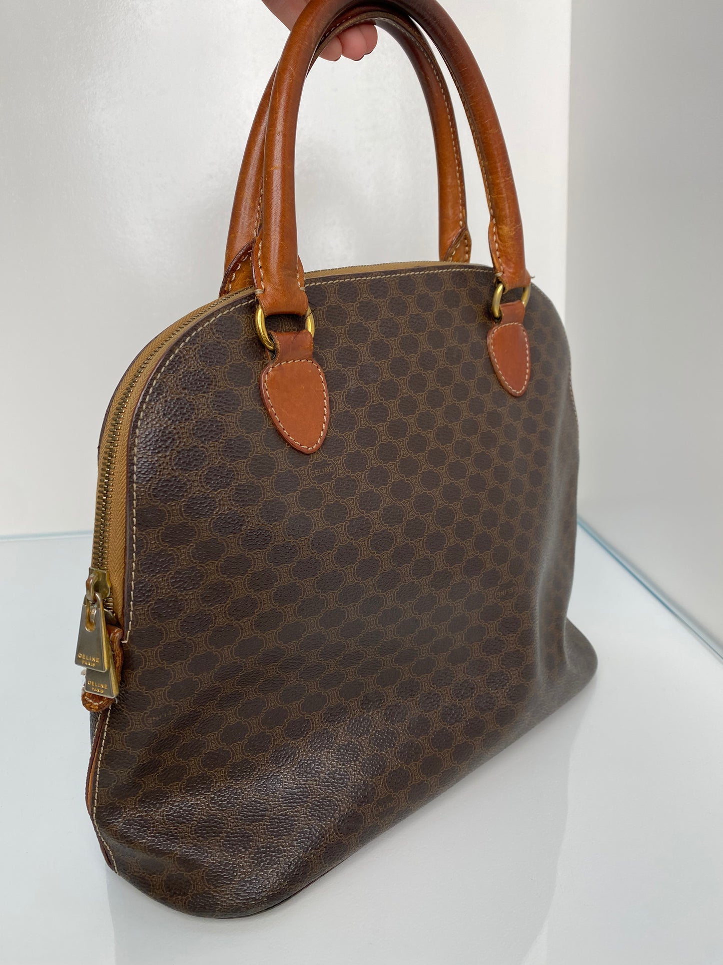 Celine Vintage Macadam Top Handle Bag GHW