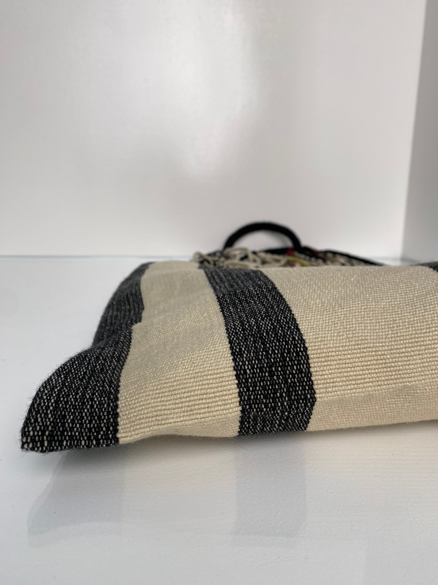 Marni Cream, Black, Burgundy, & Multicolor Striped Tote Bag