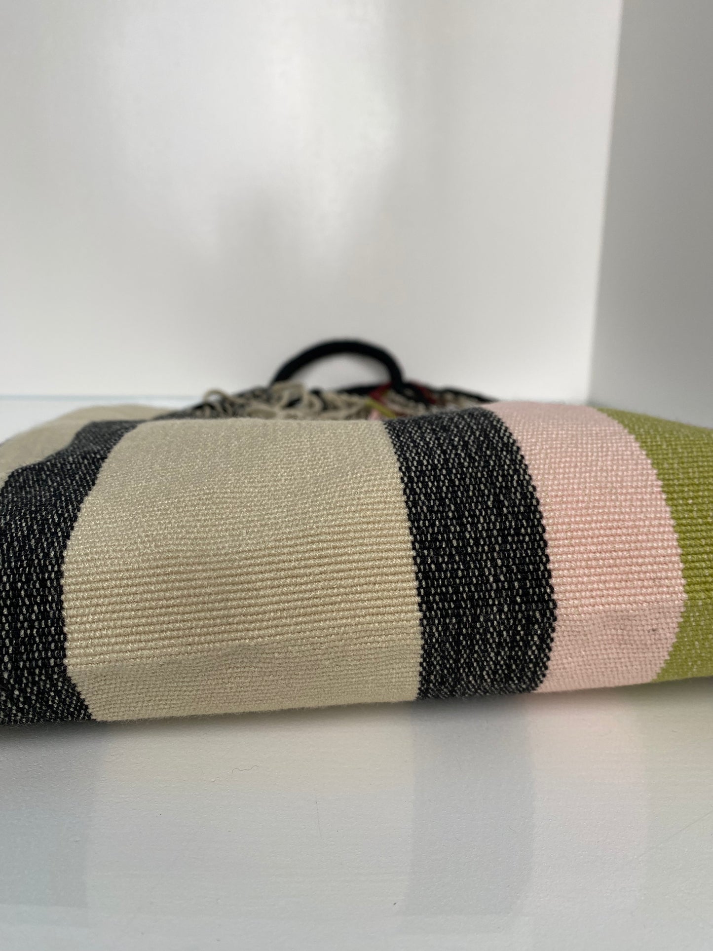 Marni Cream, Black, Burgundy, & Multicolor Striped Tote Bag