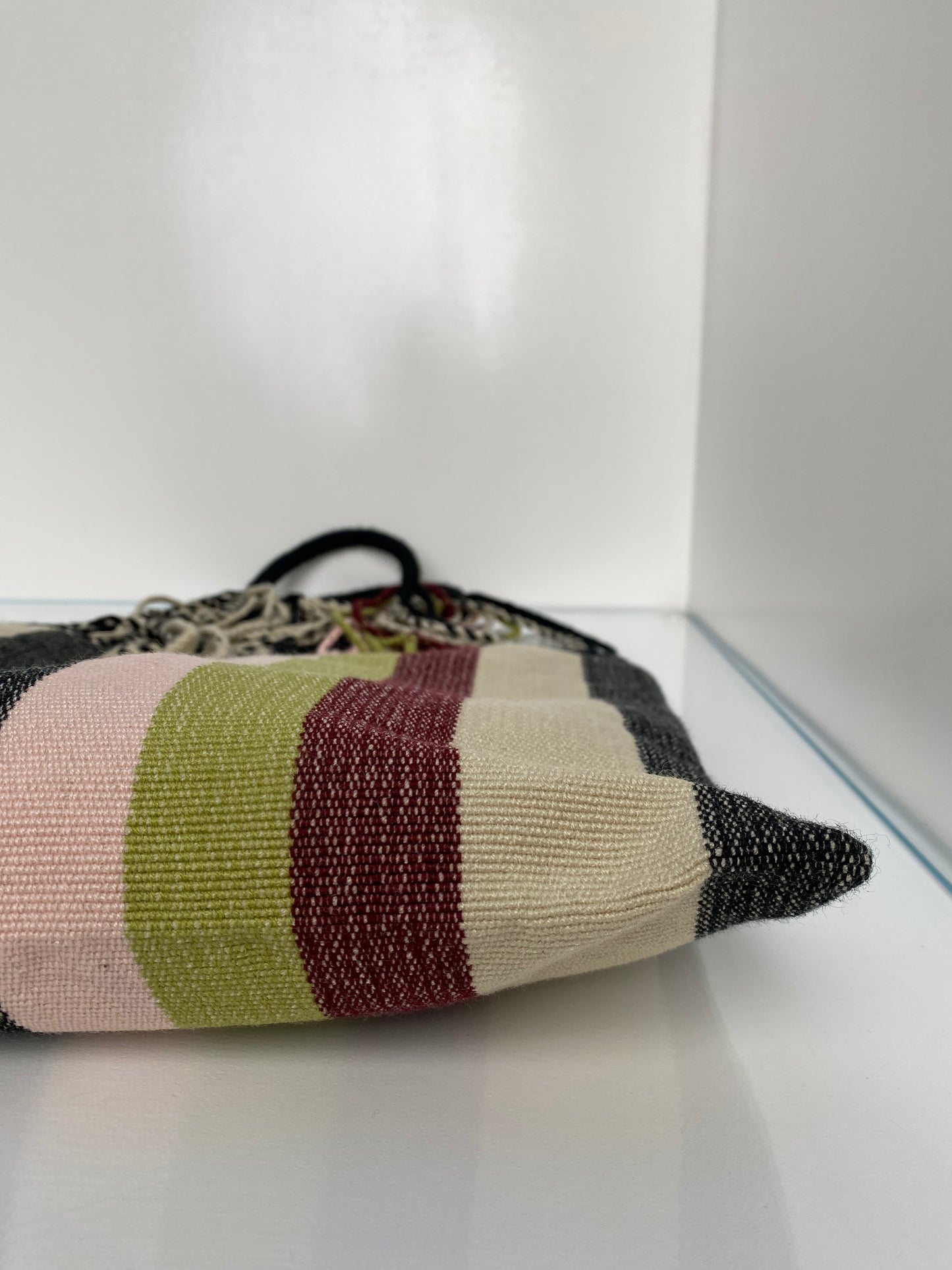 Marni Cream, Black, Burgundy, & Multicolor Striped Tote Bag