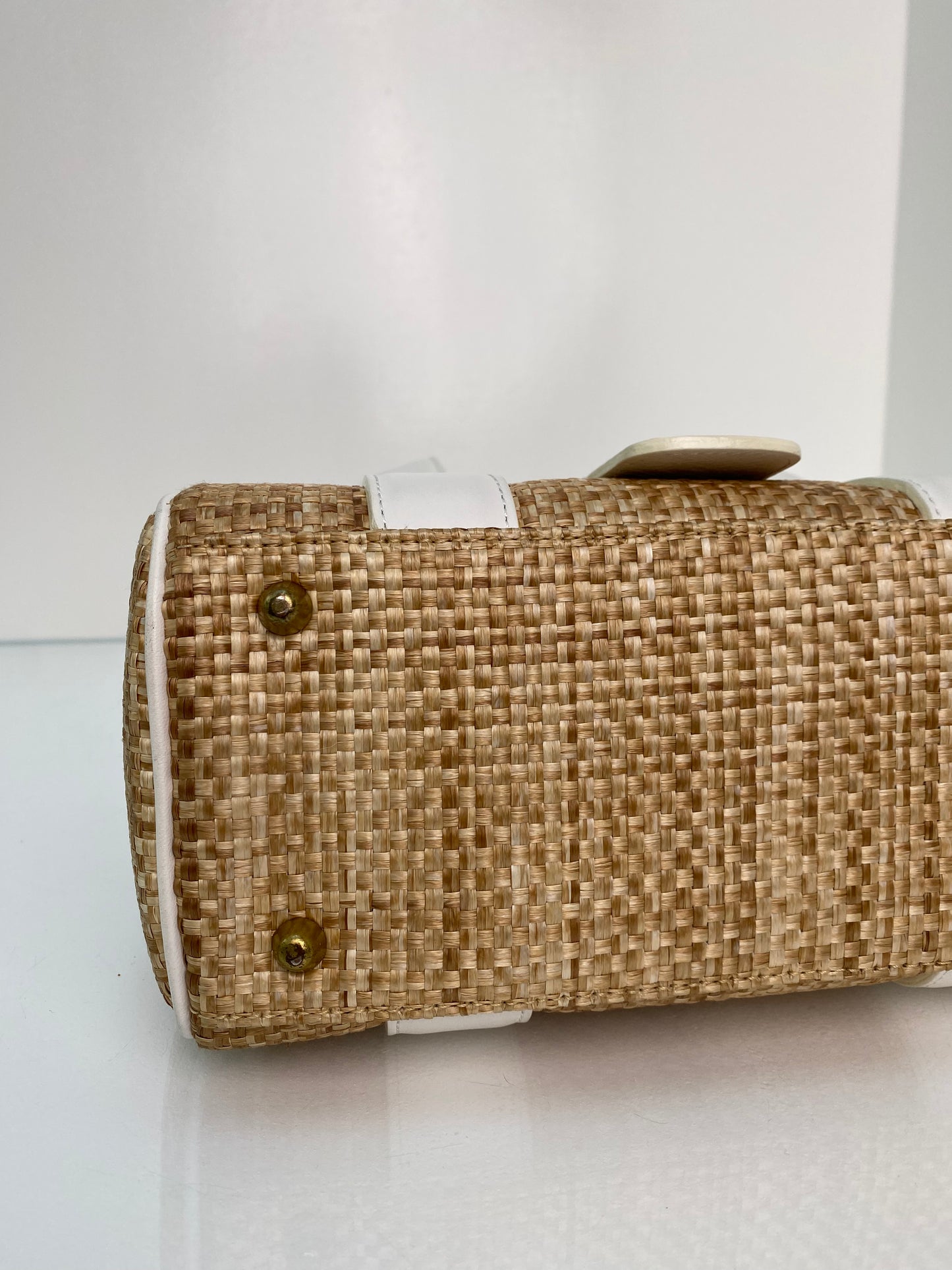 Chloe Raffia & White Leather Strap Mini Bag GHW