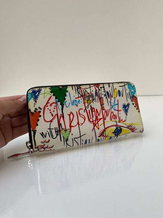 Christian Louboutin White Graphic Wallet