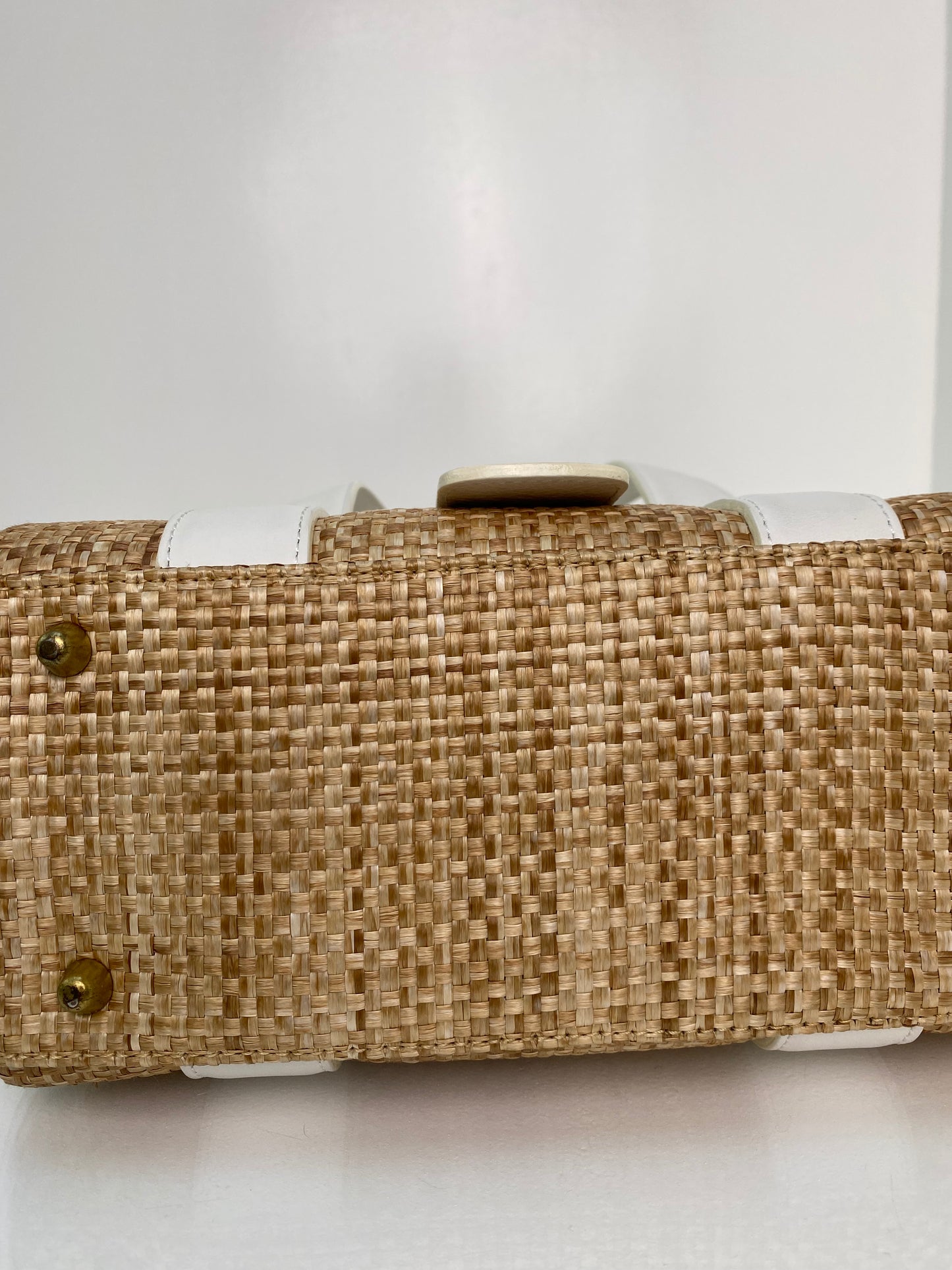 Chloe Raffia & White Leather Strap Mini Bag GHW