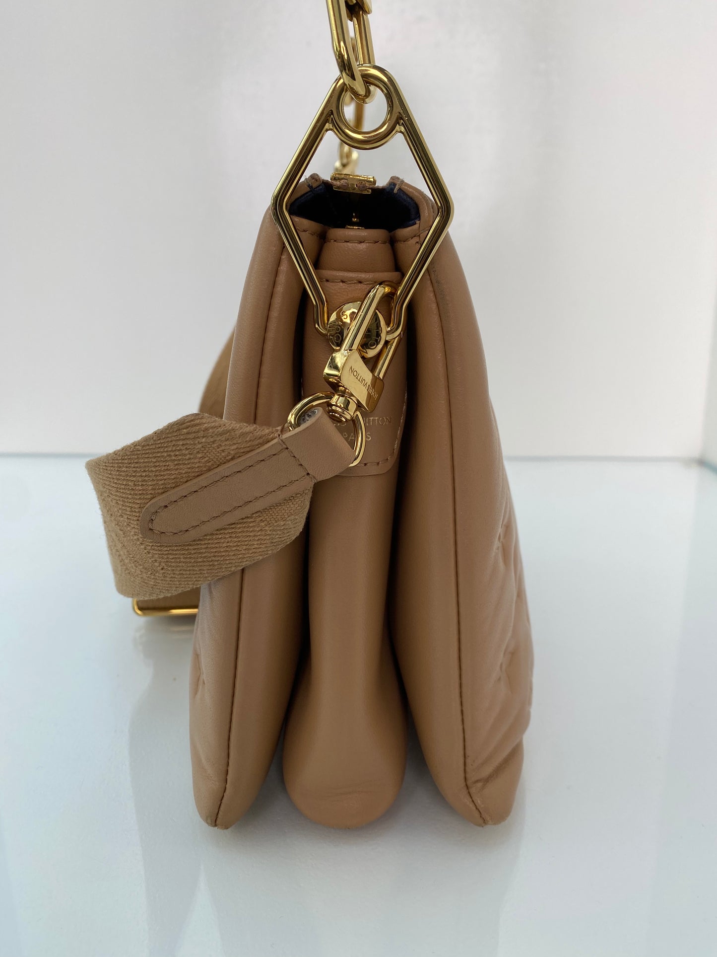 Louis Vuitton Tan Embossed Monogram Coussin PM Bag GHW