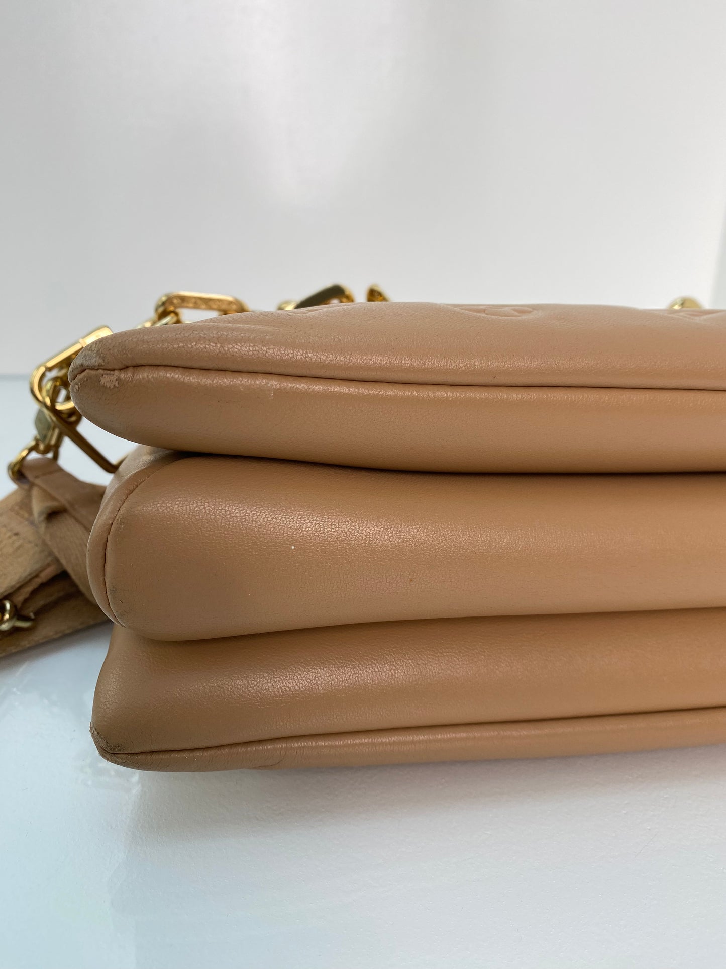 Louis Vuitton Tan Embossed Monogram Coussin PM Bag GHW