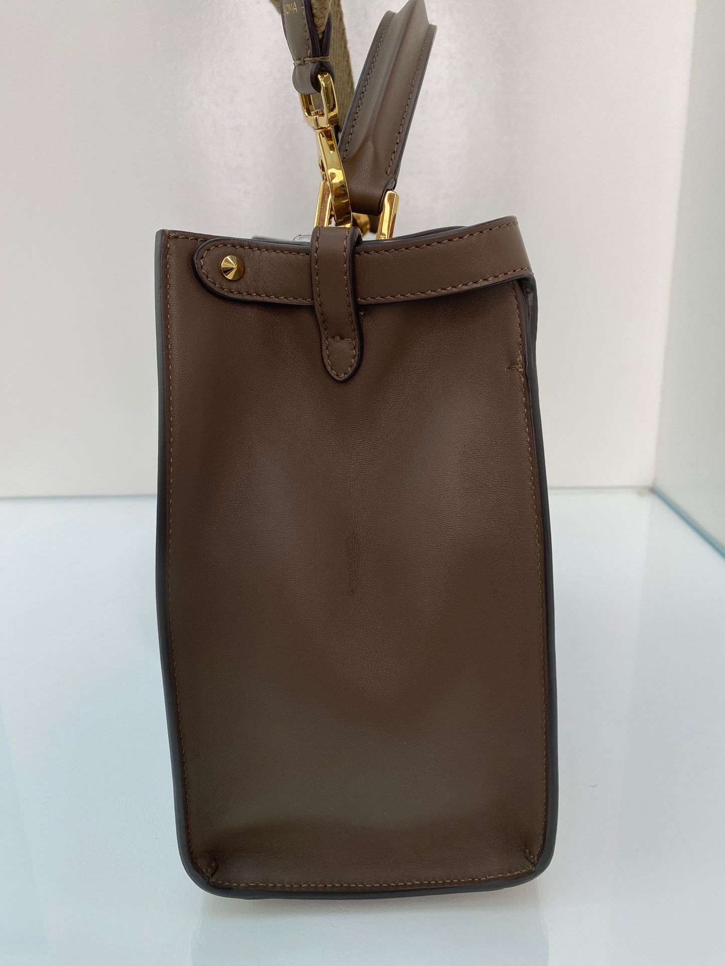 Fendi Brown Peekaboo X-Lite Top Handle Bag GHW