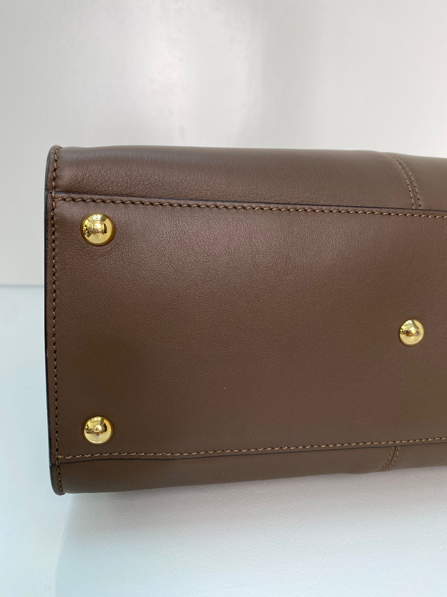 Fendi Brown Peekaboo X-Lite Top Handle Bag GHW