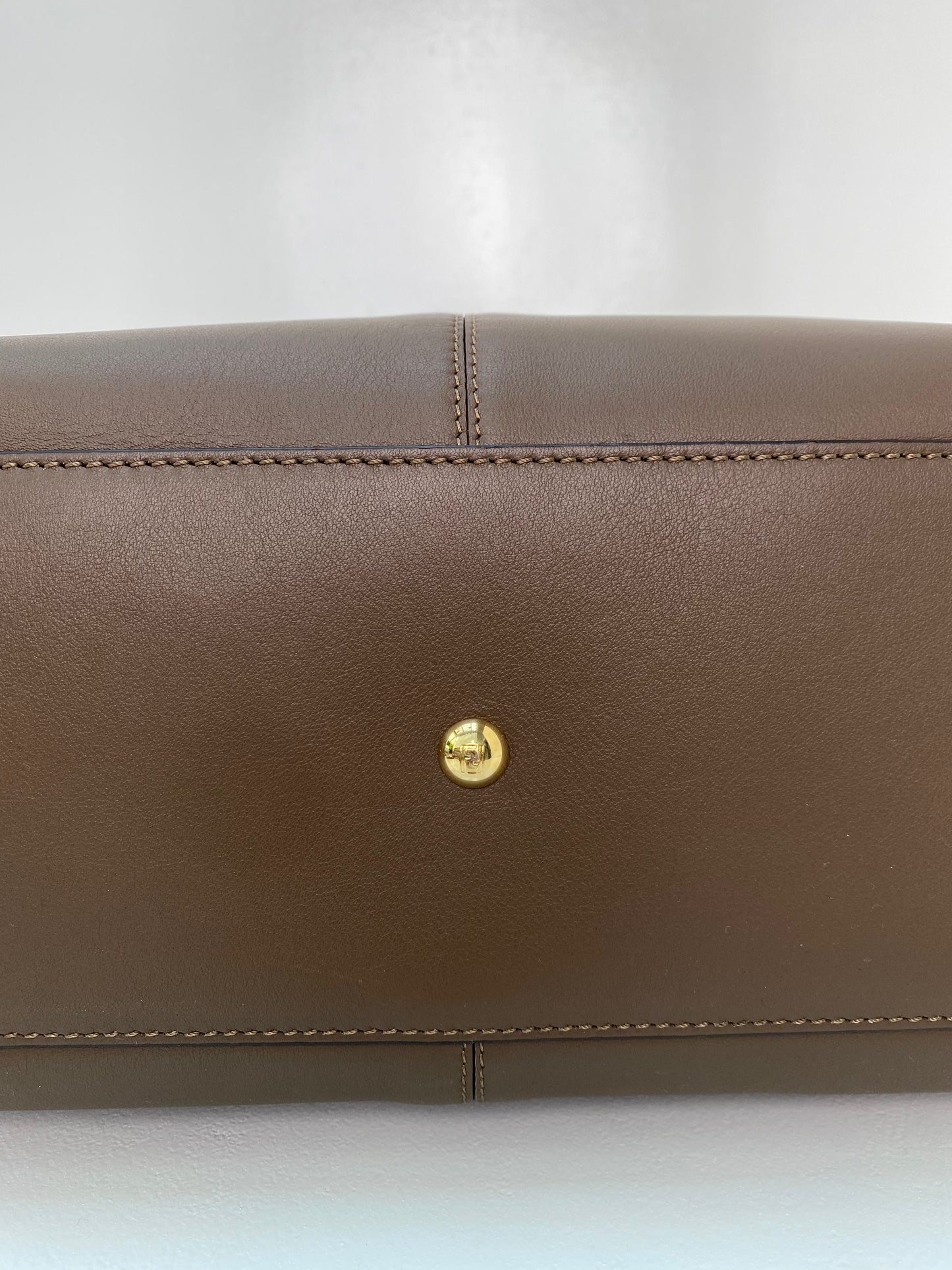 Fendi Brown Peekaboo X-Lite Top Handle Bag GHW