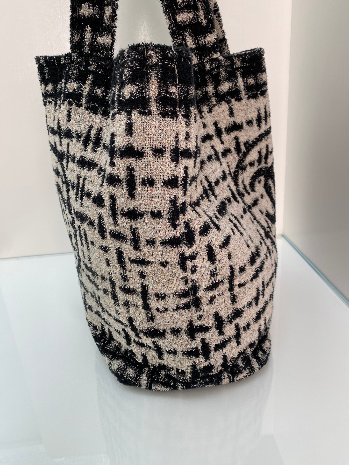 Chanel Black/Grey Towel Bag with Pouch