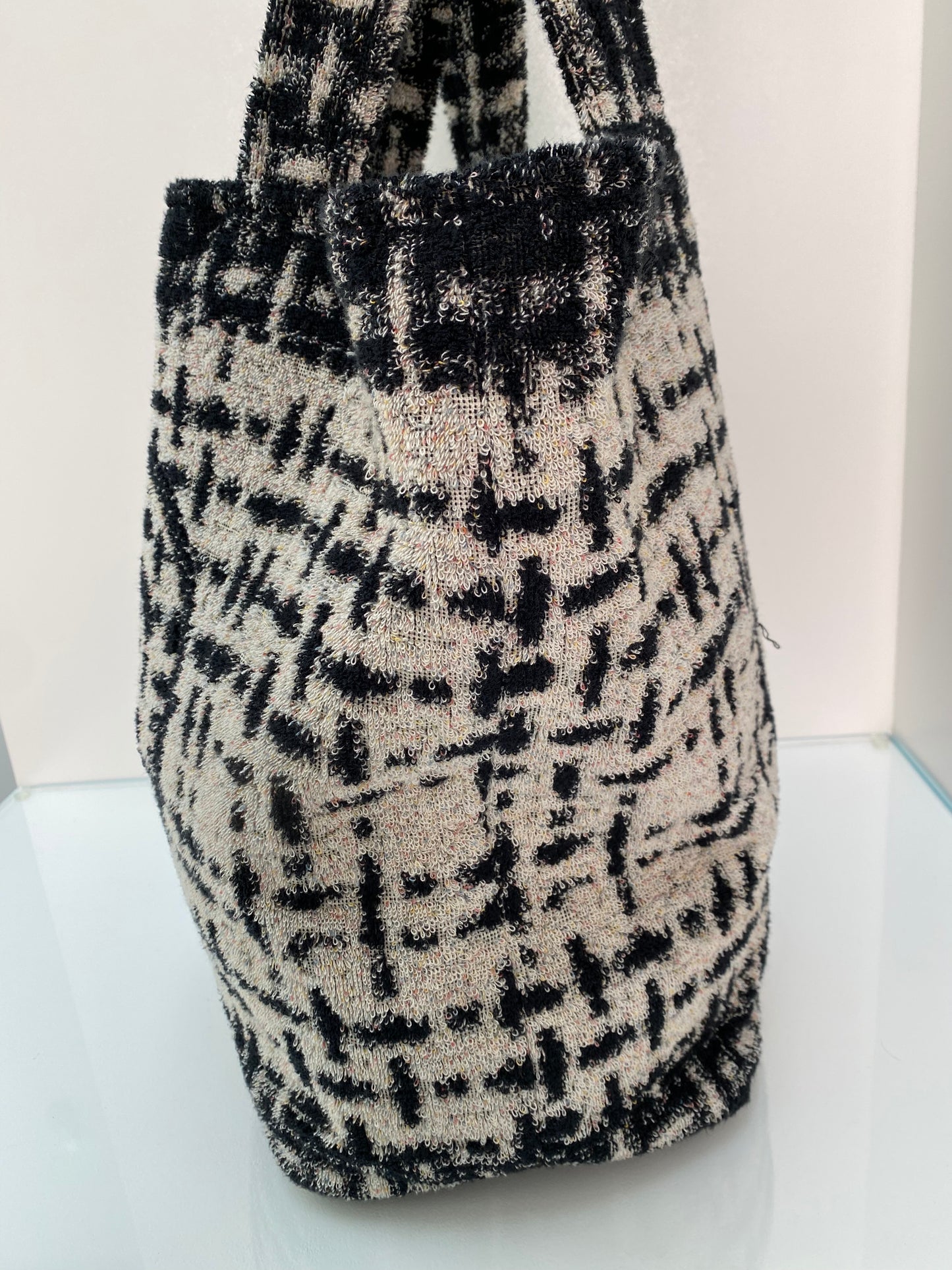 Chanel Black/Grey Towel Bag with Pouch