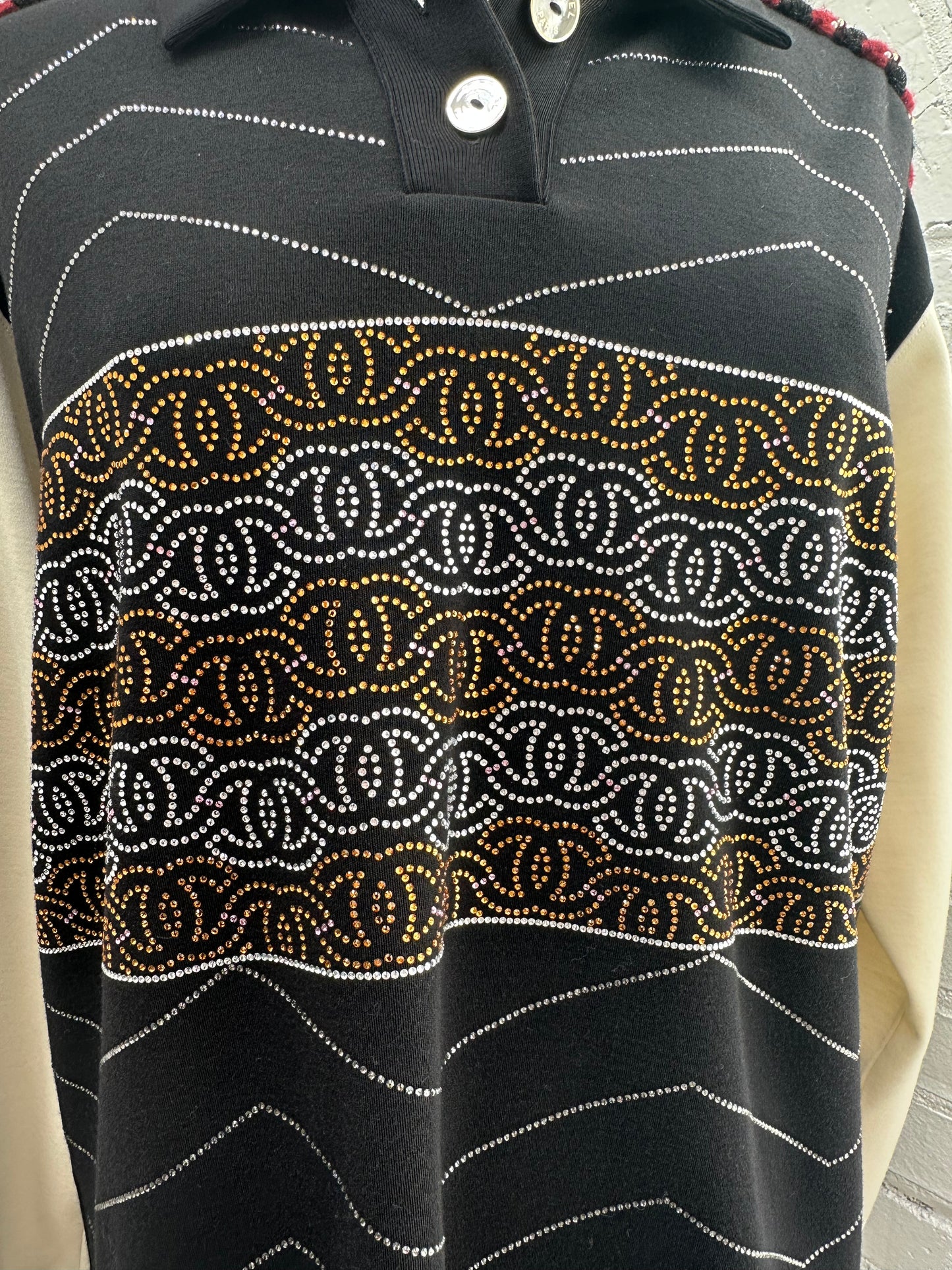 Chanel Black/Multicolor CC Sequin Collared Shirt, 42/44