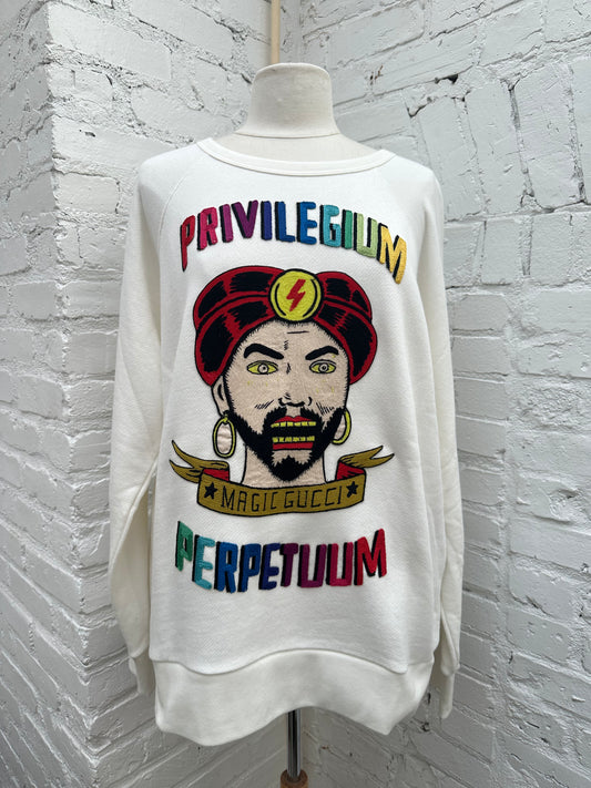 Gucci “Magic Gucci” White Crewneck Sweatshirt, L