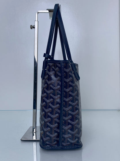 Goyard Navy Goyardine Reversible Anjou Mini Bag