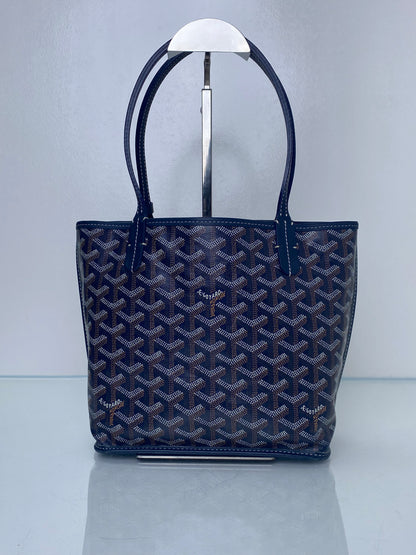Goyard Navy Goyardine Reversible Anjou Mini Bag