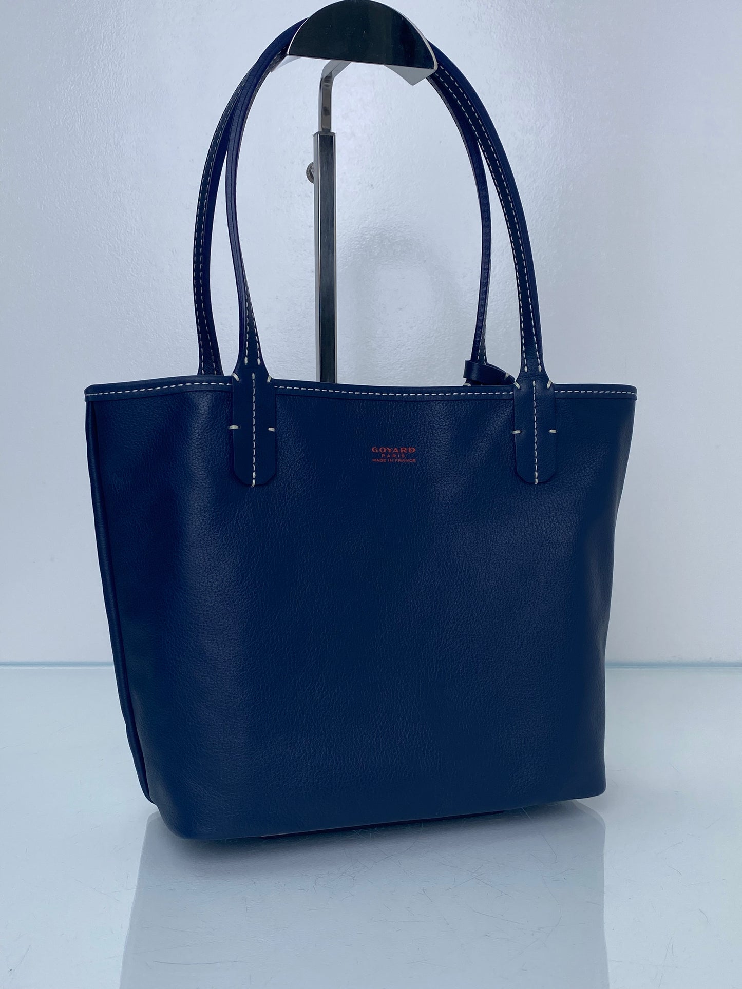 Goyard Navy Goyardine Reversible Anjou Mini Bag
