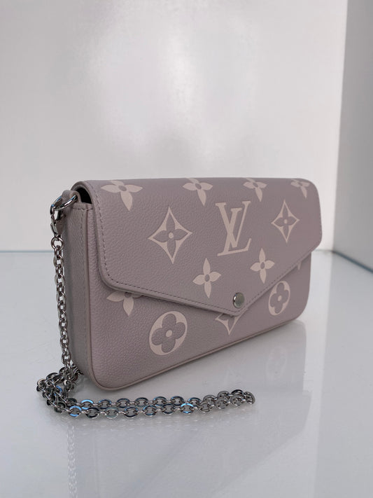 Louis Vuitton Grey Empreinte Pochette Félicie Bag SHW