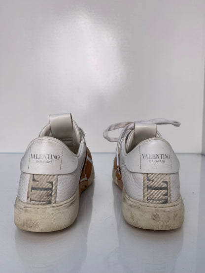 Valentino Pink & White Logo Band Sneakers, 36
