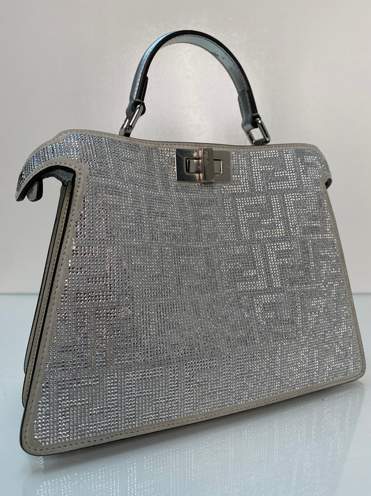Fendi Crystal Metallic Peekaboo Bag SHW